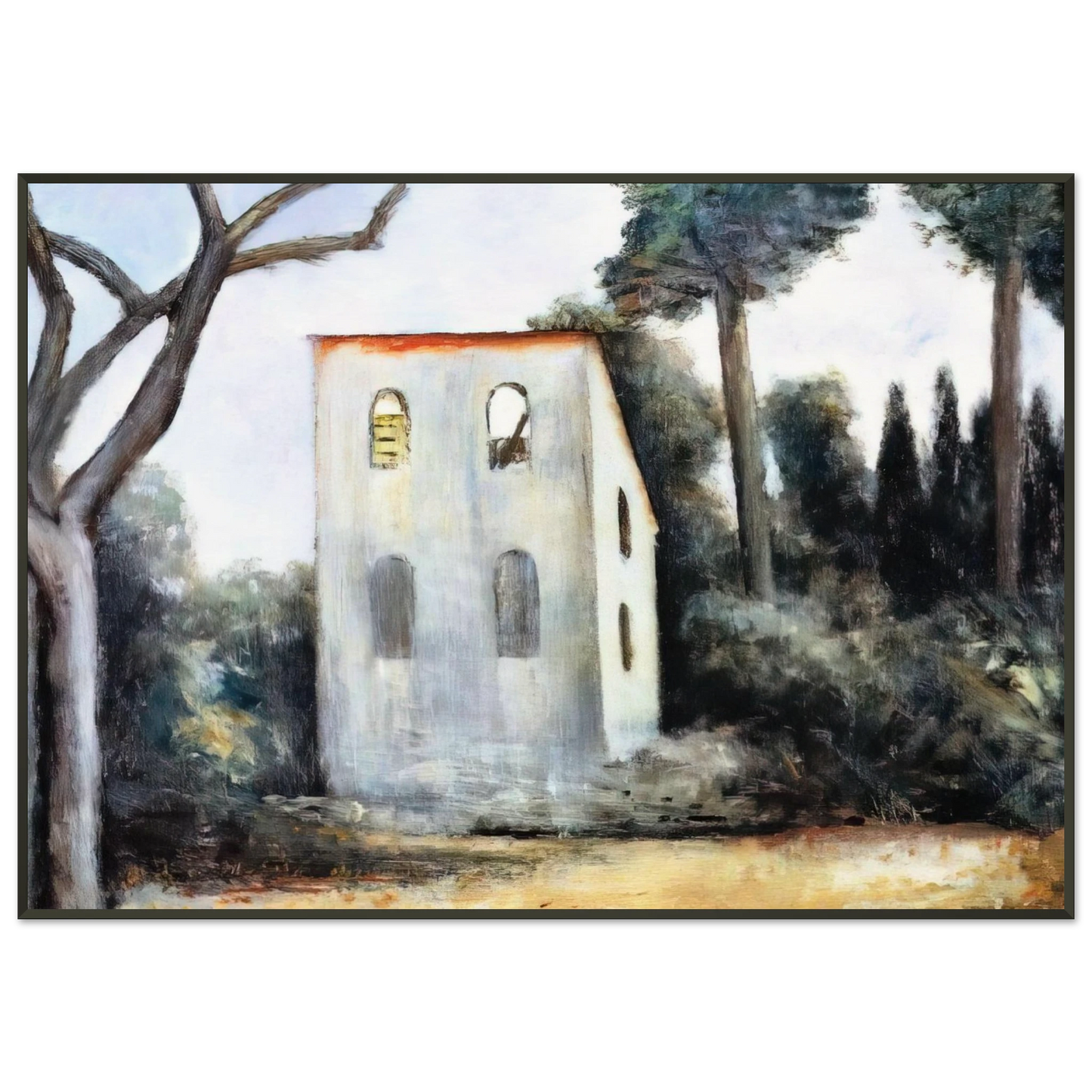 Carlo Carra LA CASA ABBANDONATA 1930 Framed Art Print - Aluminum Frame - 21x29.7 cm / 8x12"