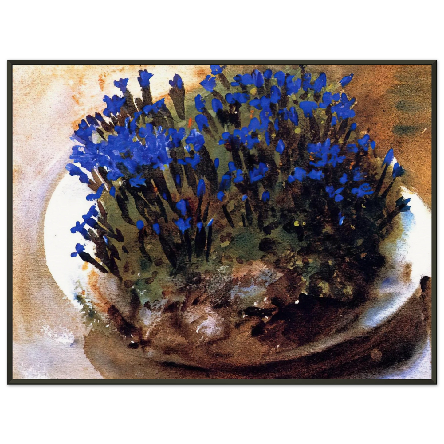 John Singer Sargent Blue Gentians Framed Art Print - Aluminum Frame - 70x100 cm / 28x40 inches