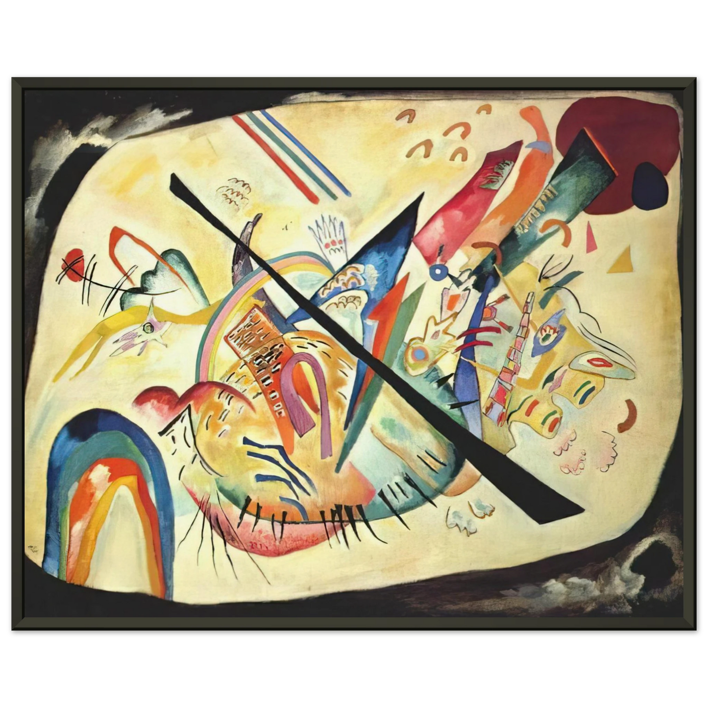 Wassily Kandinsky WHITE OVAL 1919 Framed Art Print - Aluminum Frame - 40x50 cm / 16x20 inches