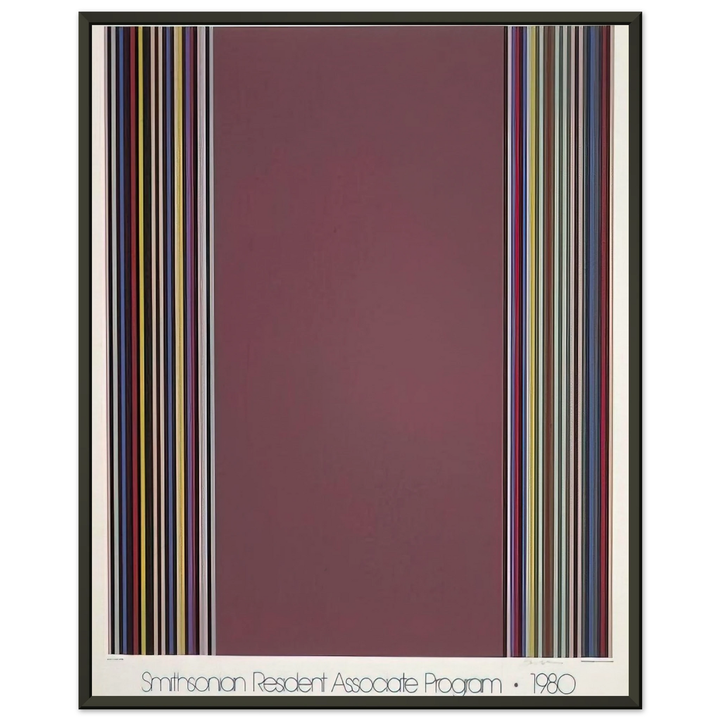 Gene Davis Smithsonian Resident Associates Program 1980 15th Anniversary Poster 1980 Framed Art Print - Aluminum Frame - 60x80 cm / 24x32 inches
