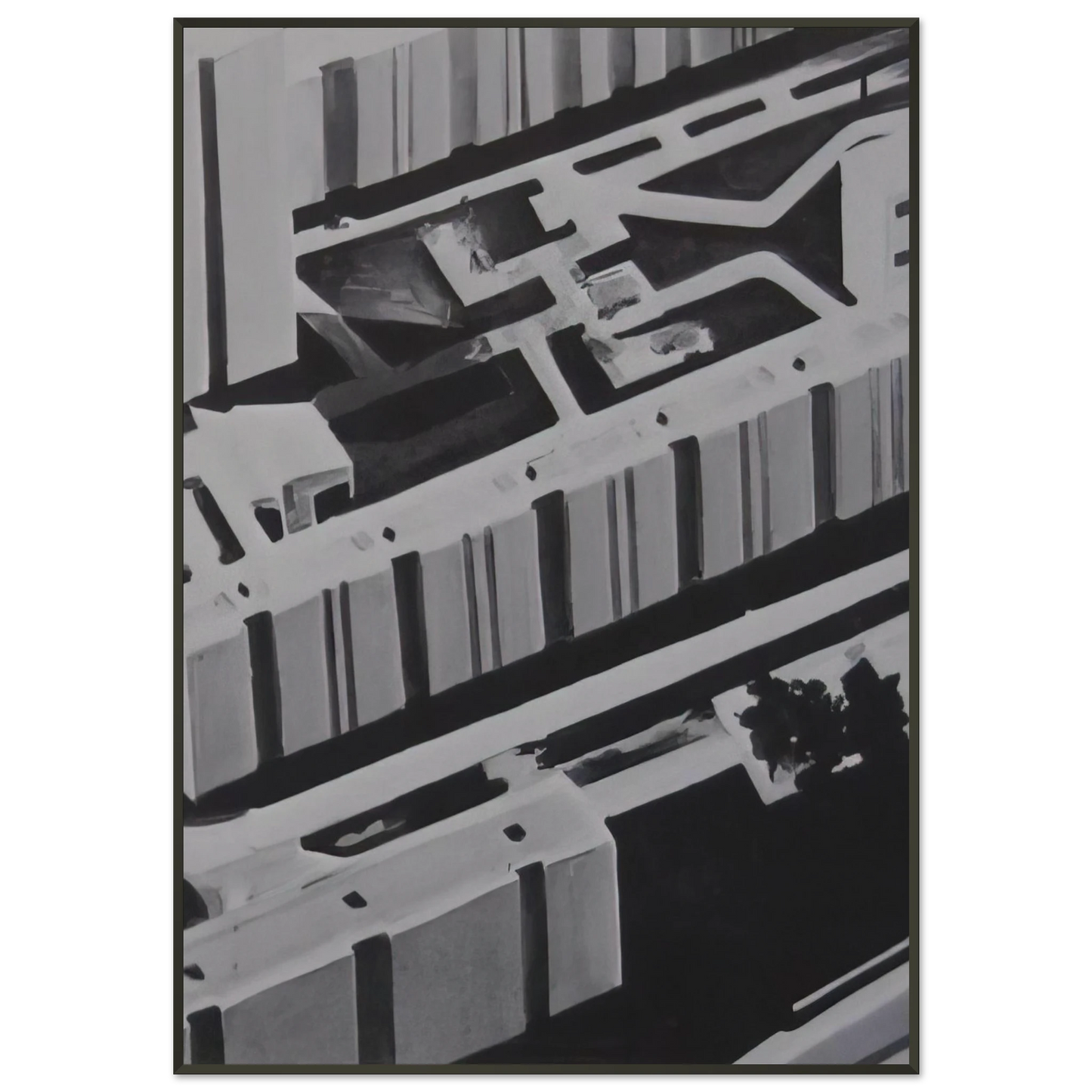 Gerhard Richter TOWNSCAPE SL 1969 0 Framed Art Print - Aluminum Frame - 21x29.7 cm / 8x12"