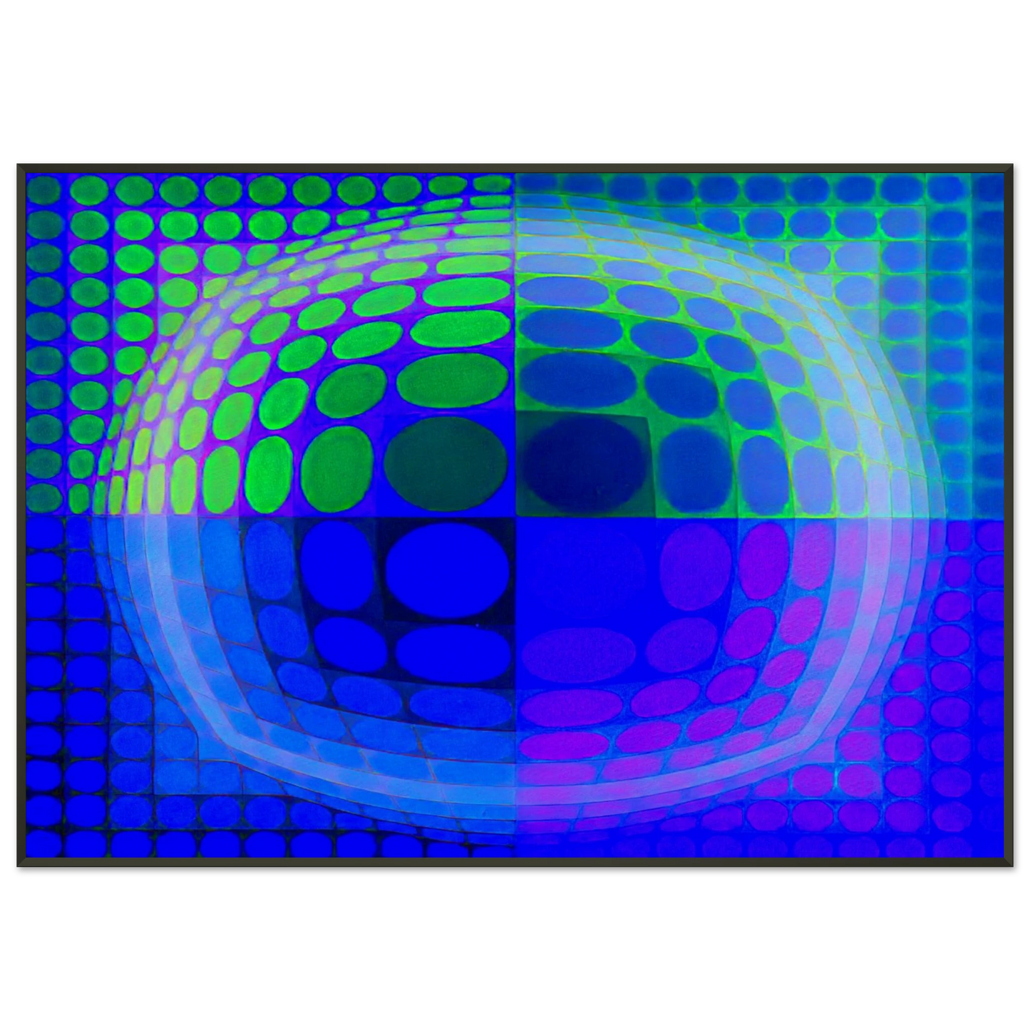 Victor Vasarely PalKet 1974 Framed Art Print - Aluminum Frame - 21x29.7 cm / 8x12"