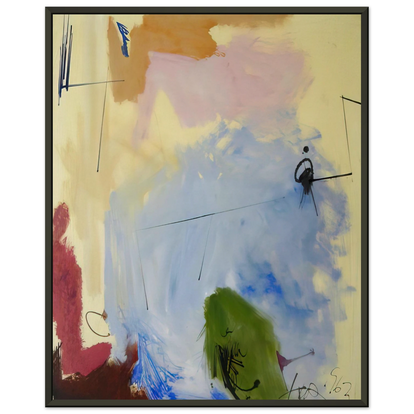 Hassel Smith At Miss Webbs 1963 Framed Art Print - Aluminum Frame - 40x50 cm / 16x20 inches