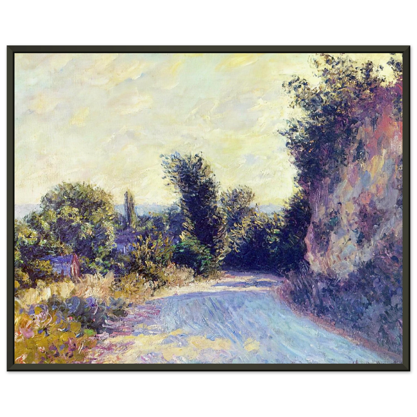 claude monet  Road near Giverny 02 Framed Art Print  - Aluminum Frame - 40x50 cm / 16x20 inches