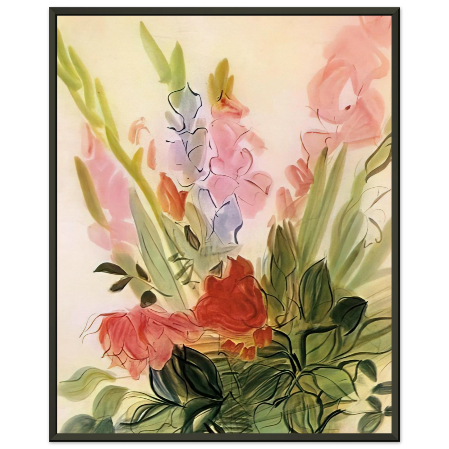 Raoul Dufy GLADIOLI 1942 Framed Art Print - Aluminum Frame - 70x100 cm / 28x40 inches