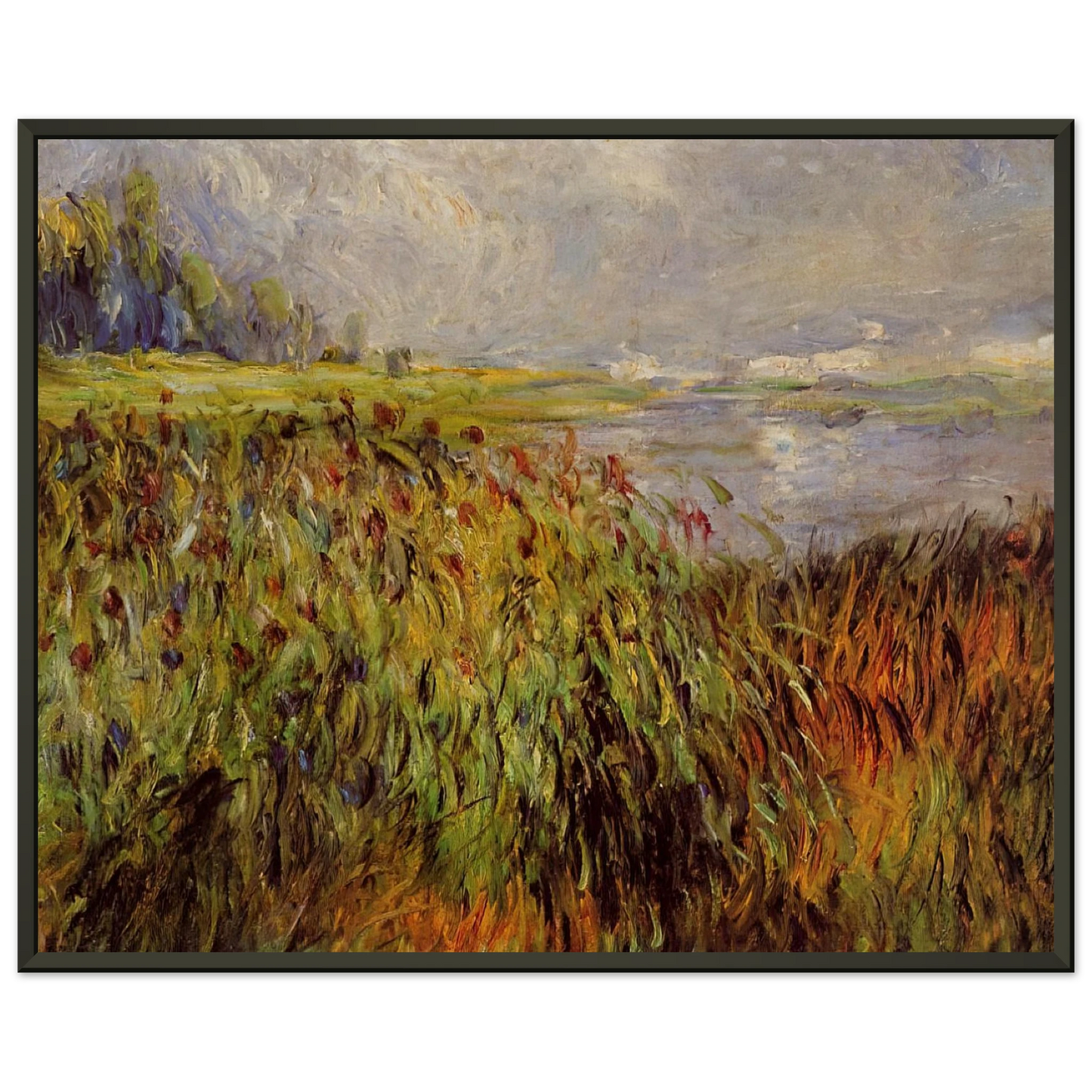 PierreAuguste Renoir Bulrushes on the Banks of the Seine Framed Art Print - Aluminum Frame - 70x100 cm / 28x40 inches