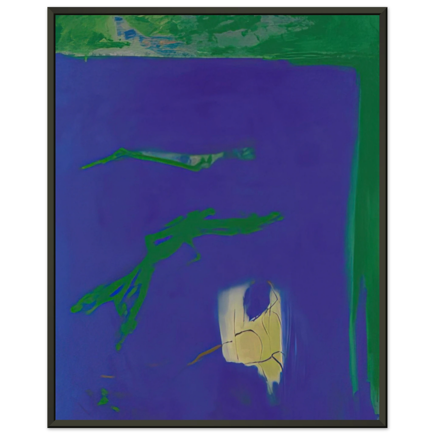 Esteban Vicente AZUL 1994 Framed Art Print - Aluminum Frame - 40x50 cm / 16x20 inches