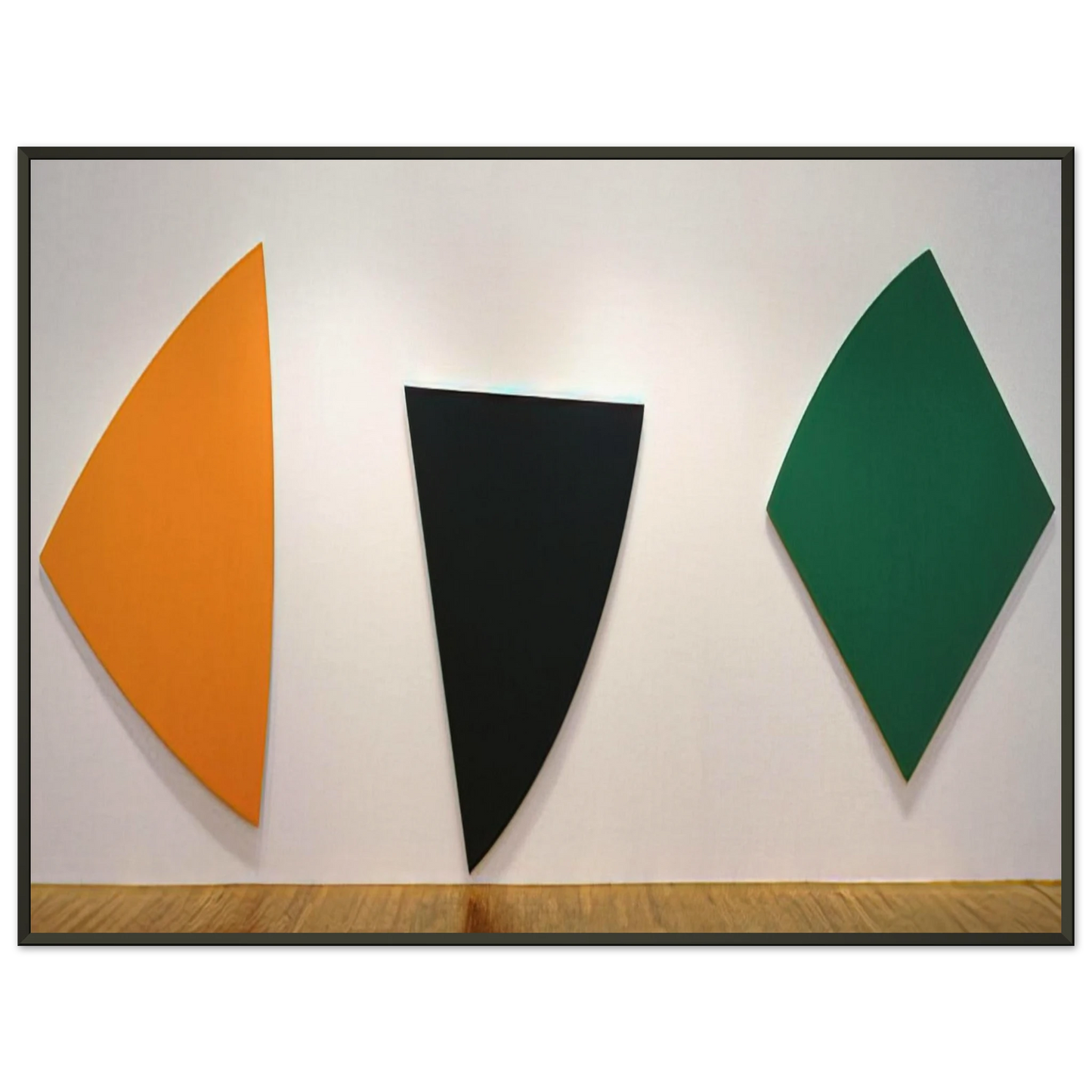 Ellsworth Kelly Three Panels Orange Dark Gray Green Framed Art Print - Aluminum Frame - 60x80 cm / 24x32 inches