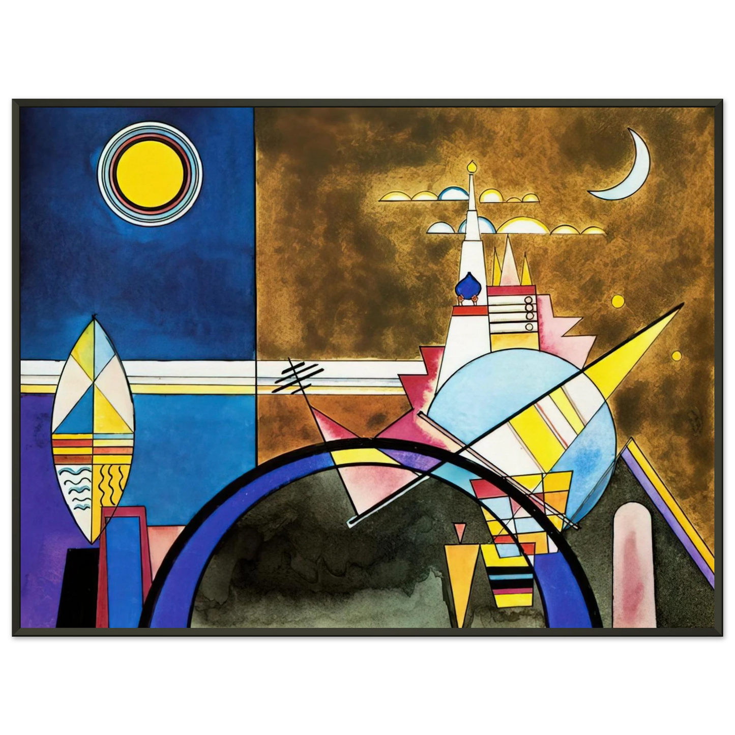 Wassily Kandinsky PICTURE XVI THE GREAT GATE OF KIEV STAGE SET FOR MUSSORGSKY S PICTURES AT AN EXHIBITION IN 1928 Framed Art Print - Aluminum Frame - 40x50 cm / 16x20 inches
