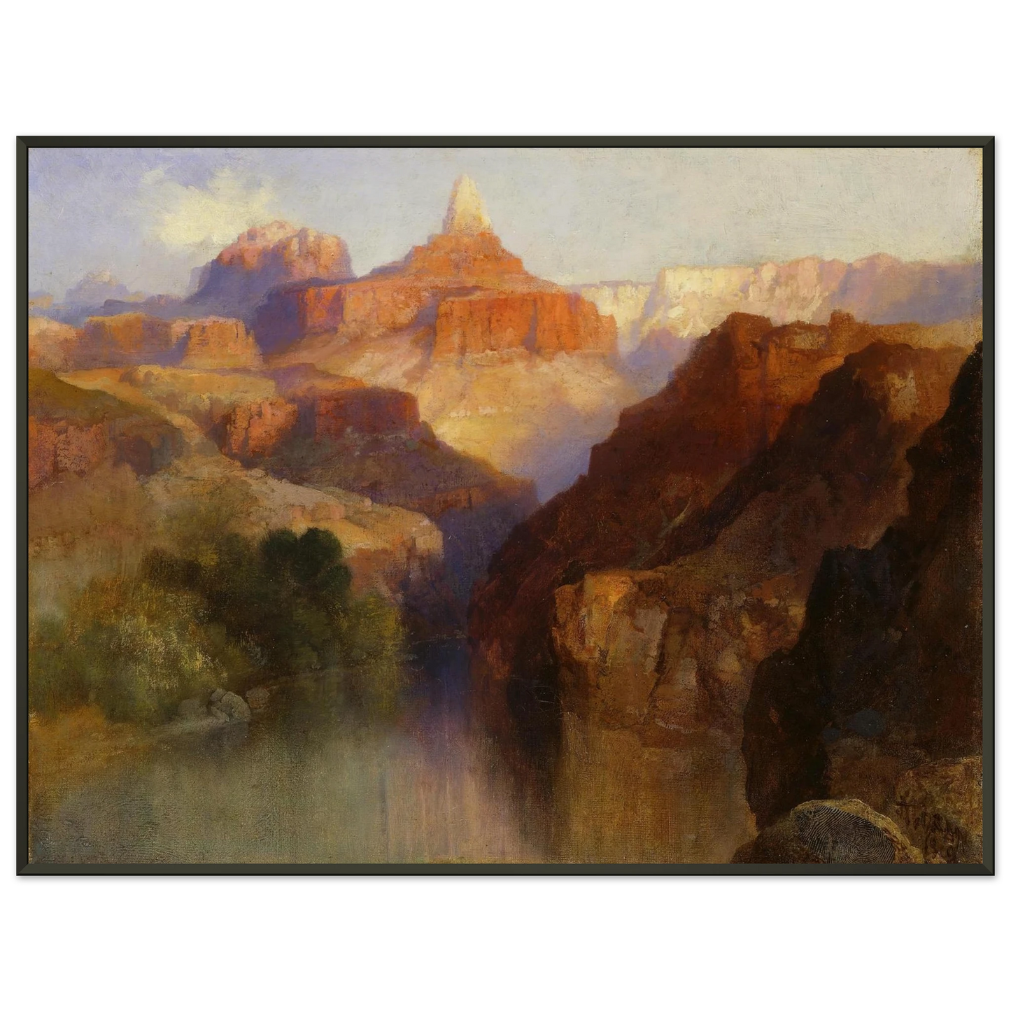 Thomas Moran Zoroaster Peak Grand Canyon Arizona Framed Art Print - Aluminum Frame - 60x80 cm / 24x32 inches