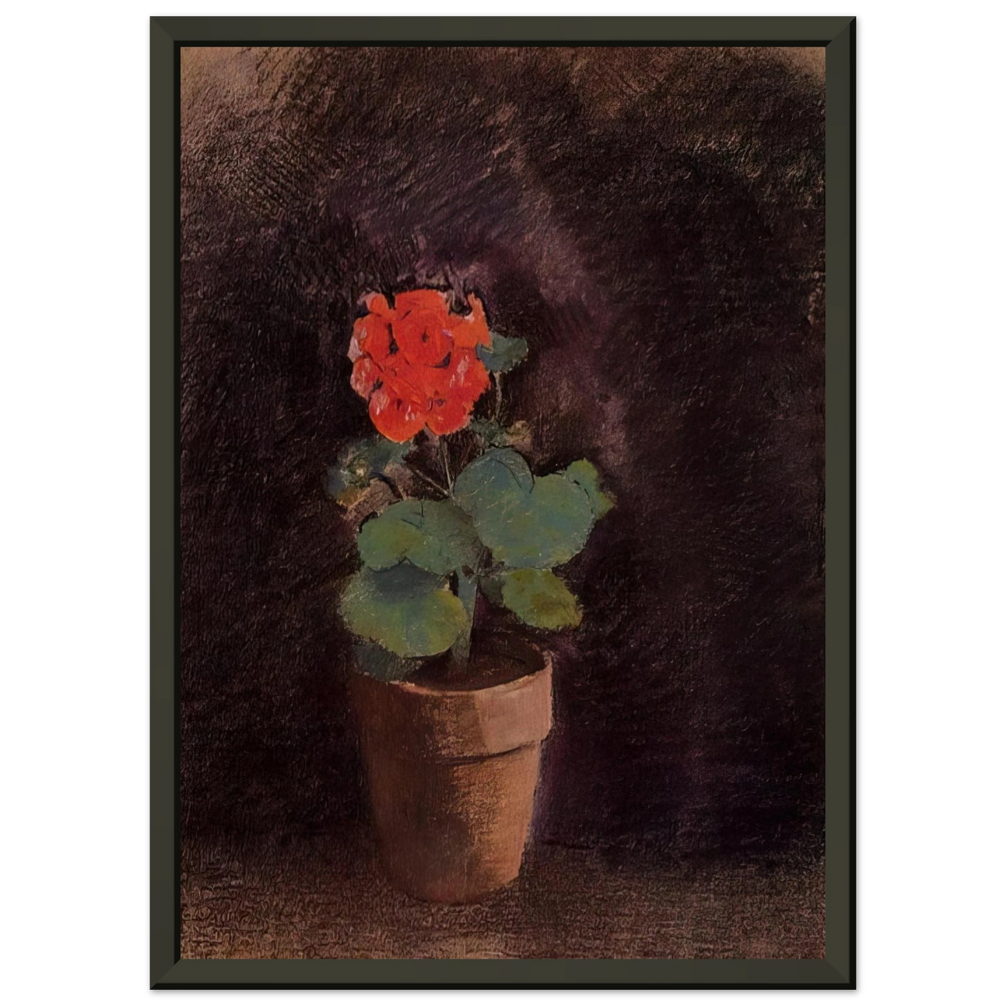 Odilon Redon GERANIUM Framed Art Print - Aluminum Frame - 60x80 cm / 24x32 inches