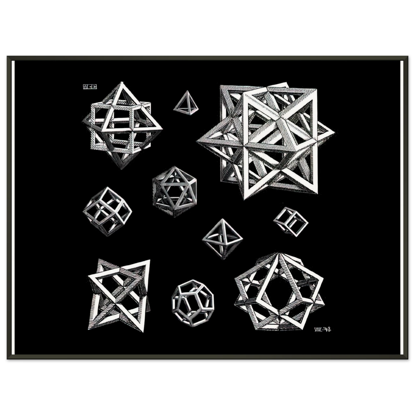 MC Escher  STUDY FOR STARS Framed Art Print  - Aluminum Frame - 40x50 cm / 16x20 inches