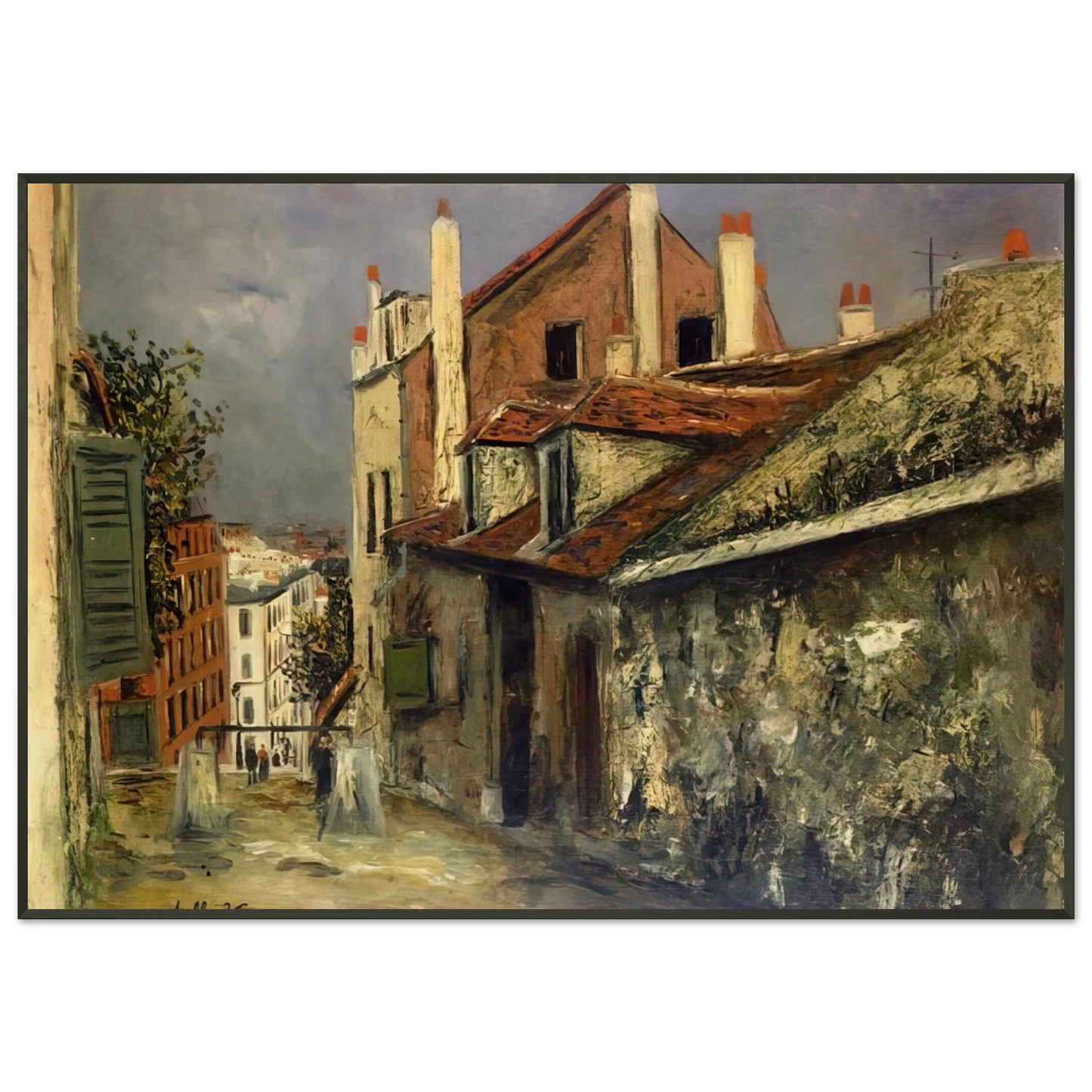 Maurice Utrillo THE HOUSE OF MIMI PINSON IN MONTMARTRE Framed Art Print - Aluminum Frame - 21x29.7 cm / 8x12"