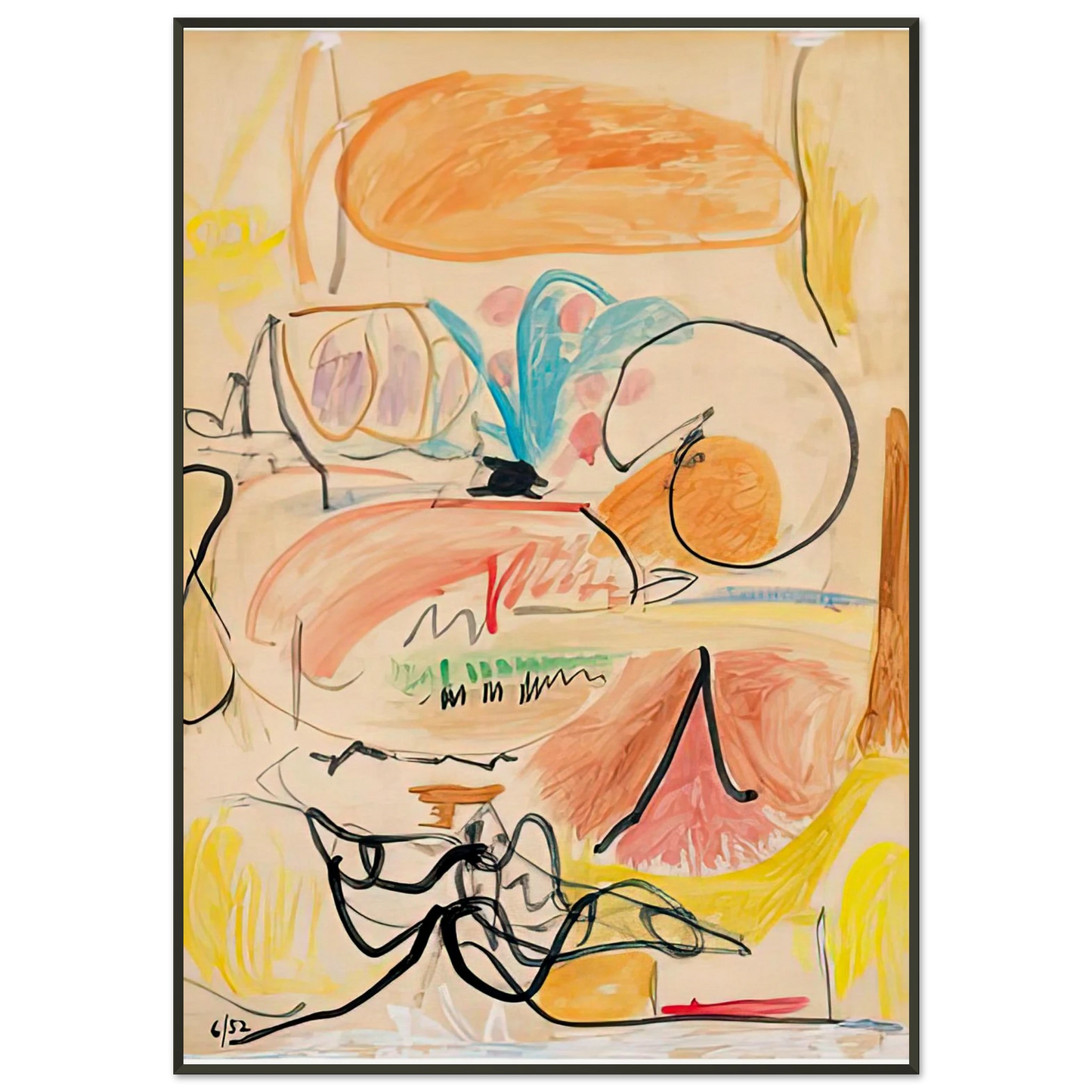 Helen Frankenthaler Window Shade No 1 1952 Framed Art Print - Aluminum Frame - 21x29.7 cm / 8x12"