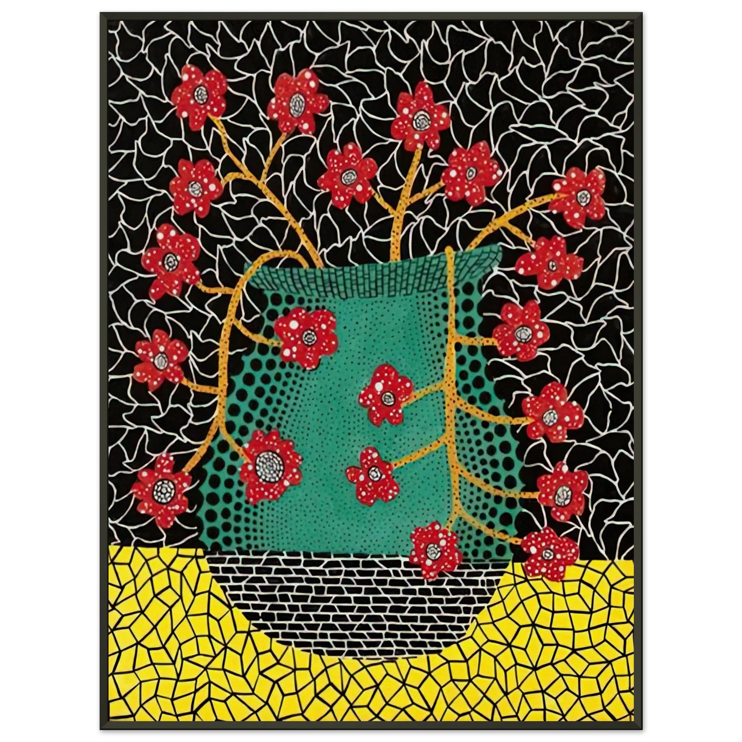 Yayoi Kusama FLOWERS 1983 Framed Art Print - Aluminum Frame - 70x100 cm / 28x40 inches