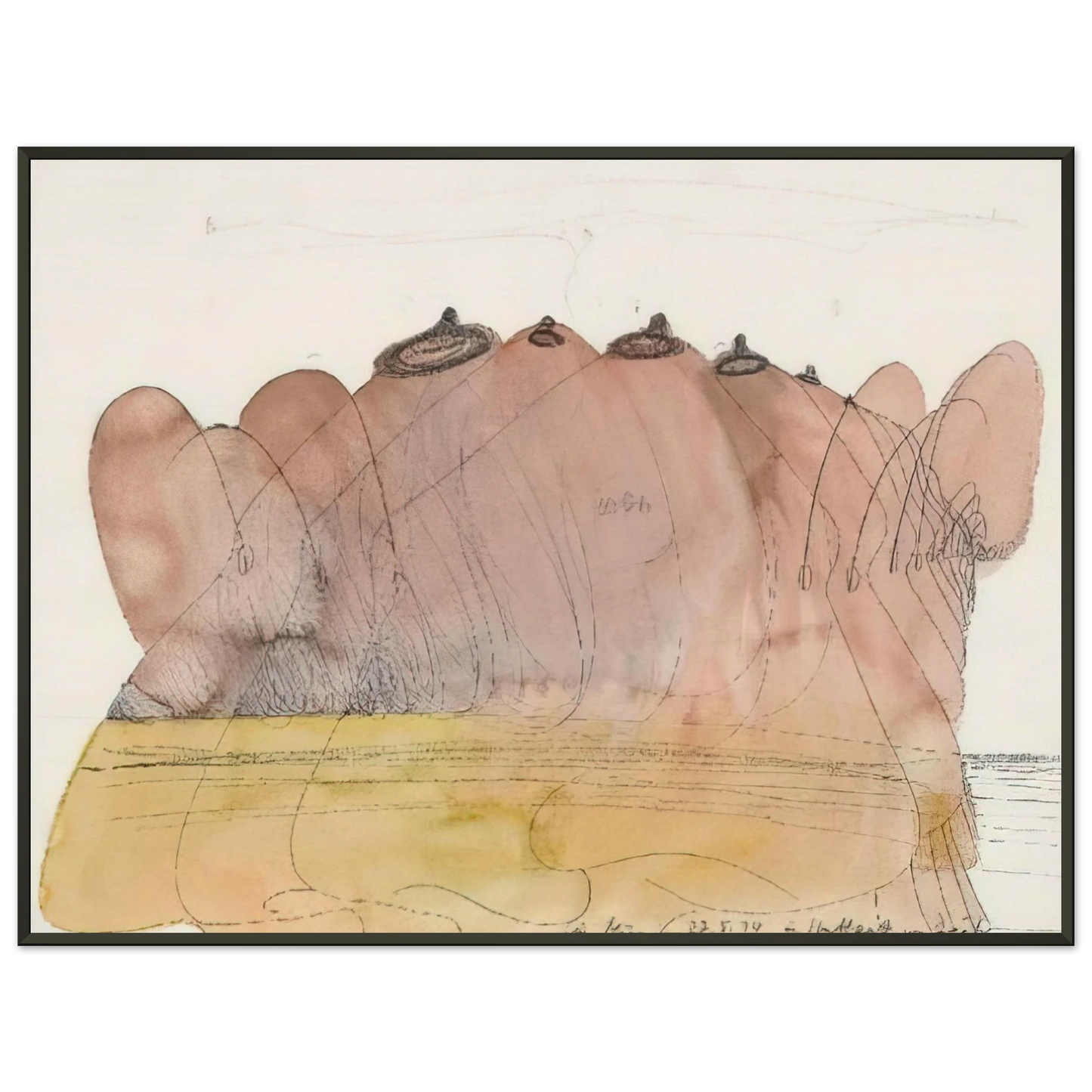 Dieter Roth Untitled 1974 Framed Art Print - Aluminum Frame - 70x100 cm / 28x40 inches