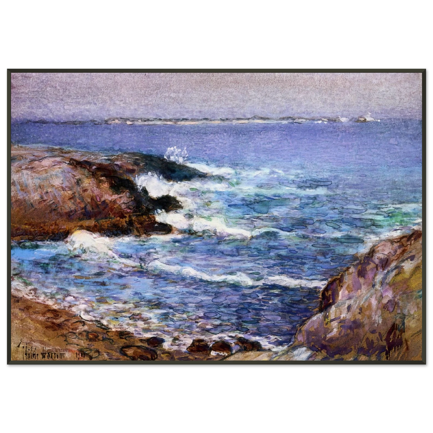 Childe Hassam Cannon Beach Oregon Framed Art Print - Aluminum Frame - 21x29.7 cm / 8x12"