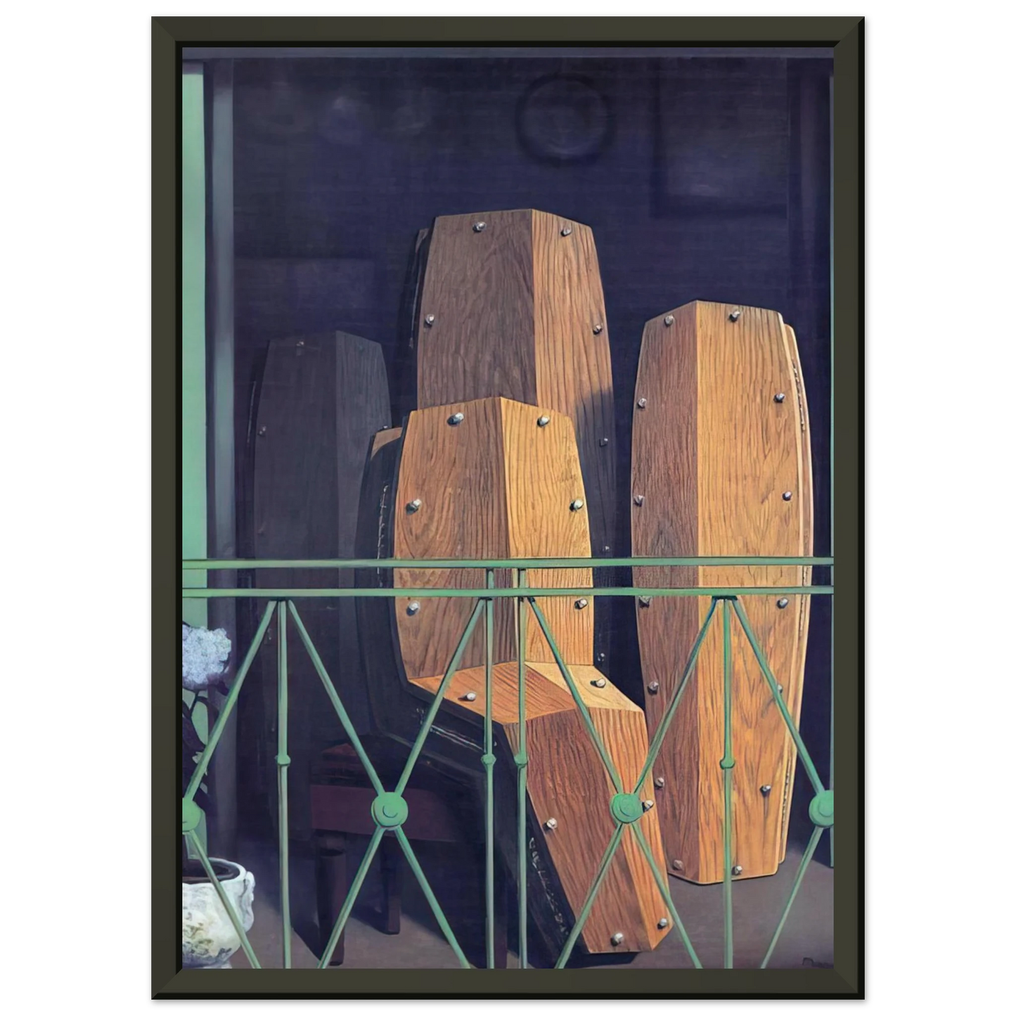 Rene Magritte MANET S BALCONY 1950 Framed Art Print - Aluminum Frame - 40x50 cm / 16x20 inches