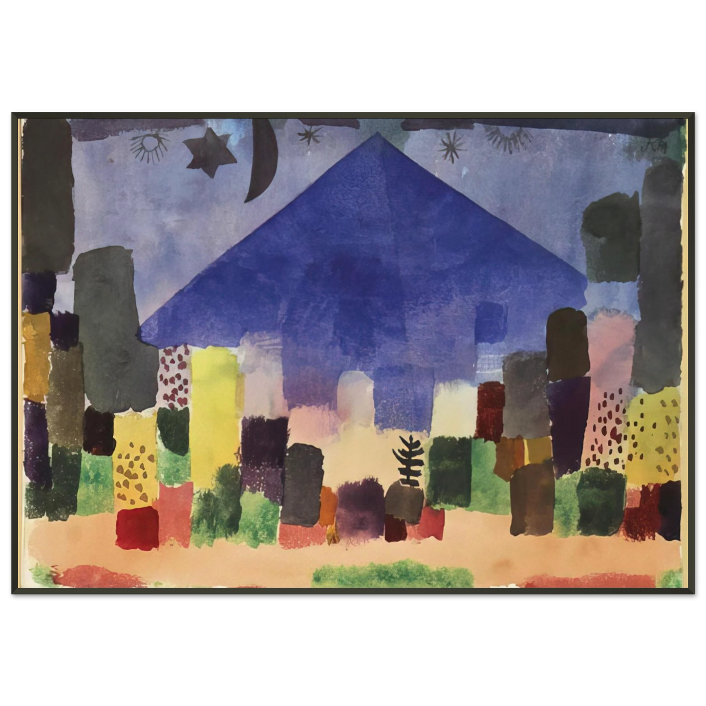 Paul Klee  MOUNT NIESEN 1915 Framed Art Print  - Aluminum Frame - 21x29.7 cm / 8x12"