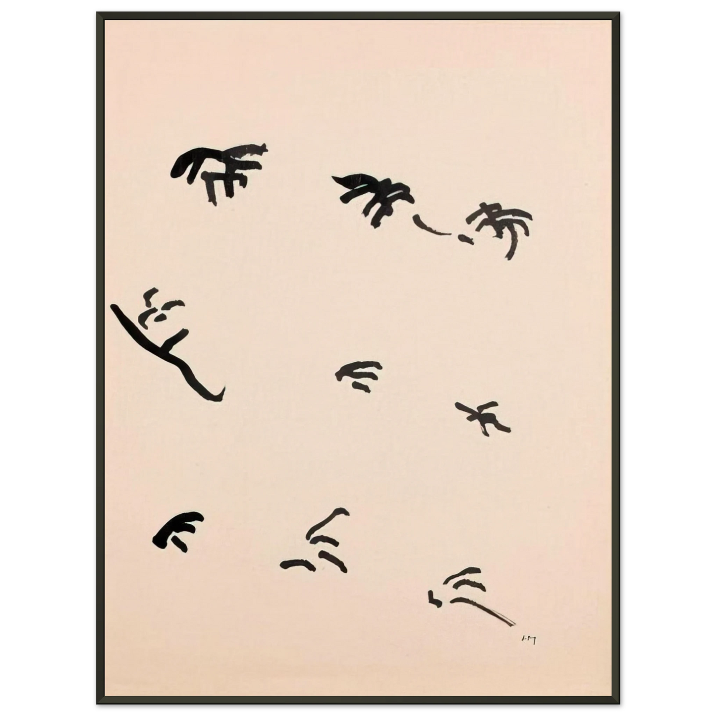 Henri Michaux Mouvement 1950 Framed Art Print - Aluminum Frame - 60x80 cm / 24x32 inches
