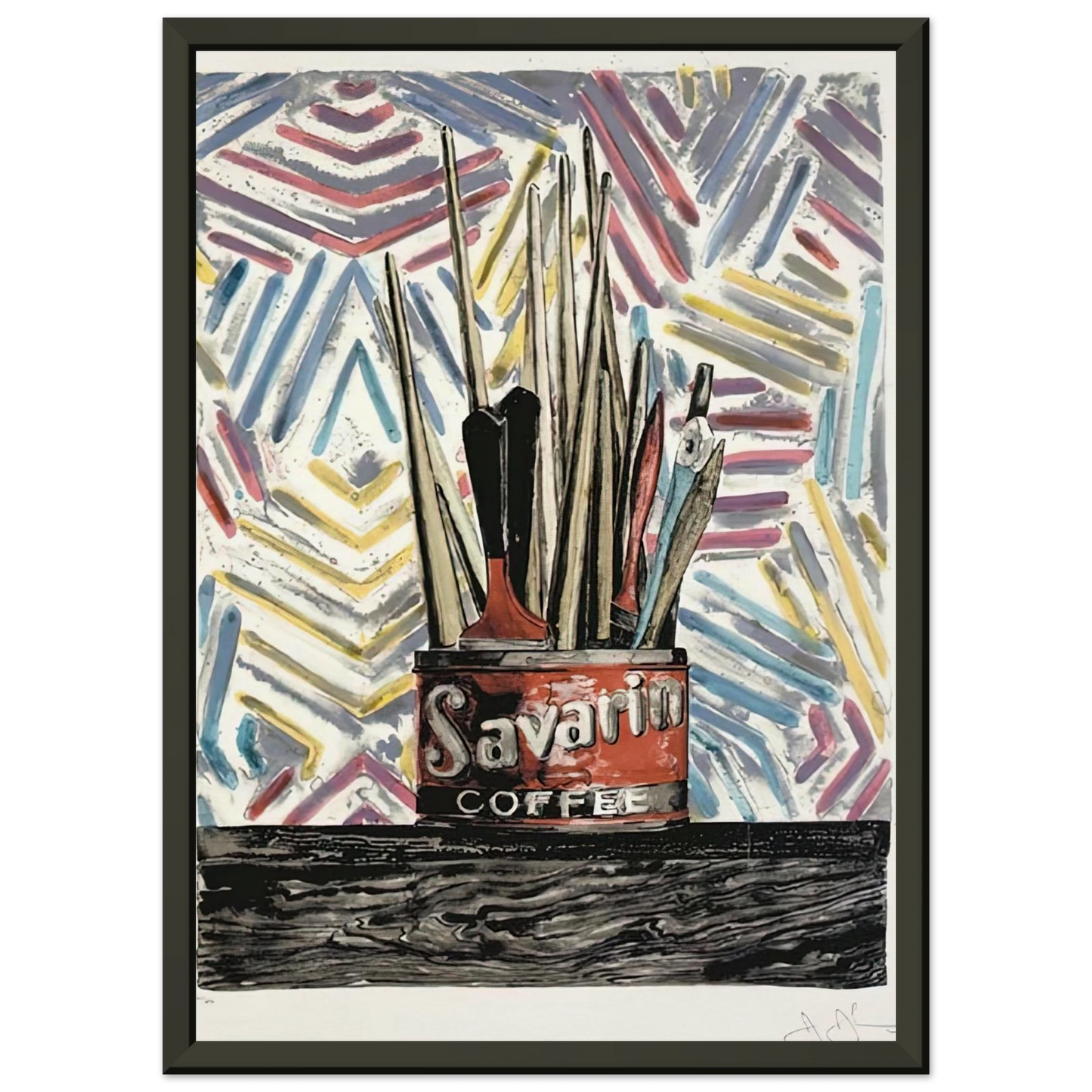 Jasper Johns SAVARIN ULAE 183 Framed Art Print - Aluminum Frame - 60x80 cm / 24x32 inches