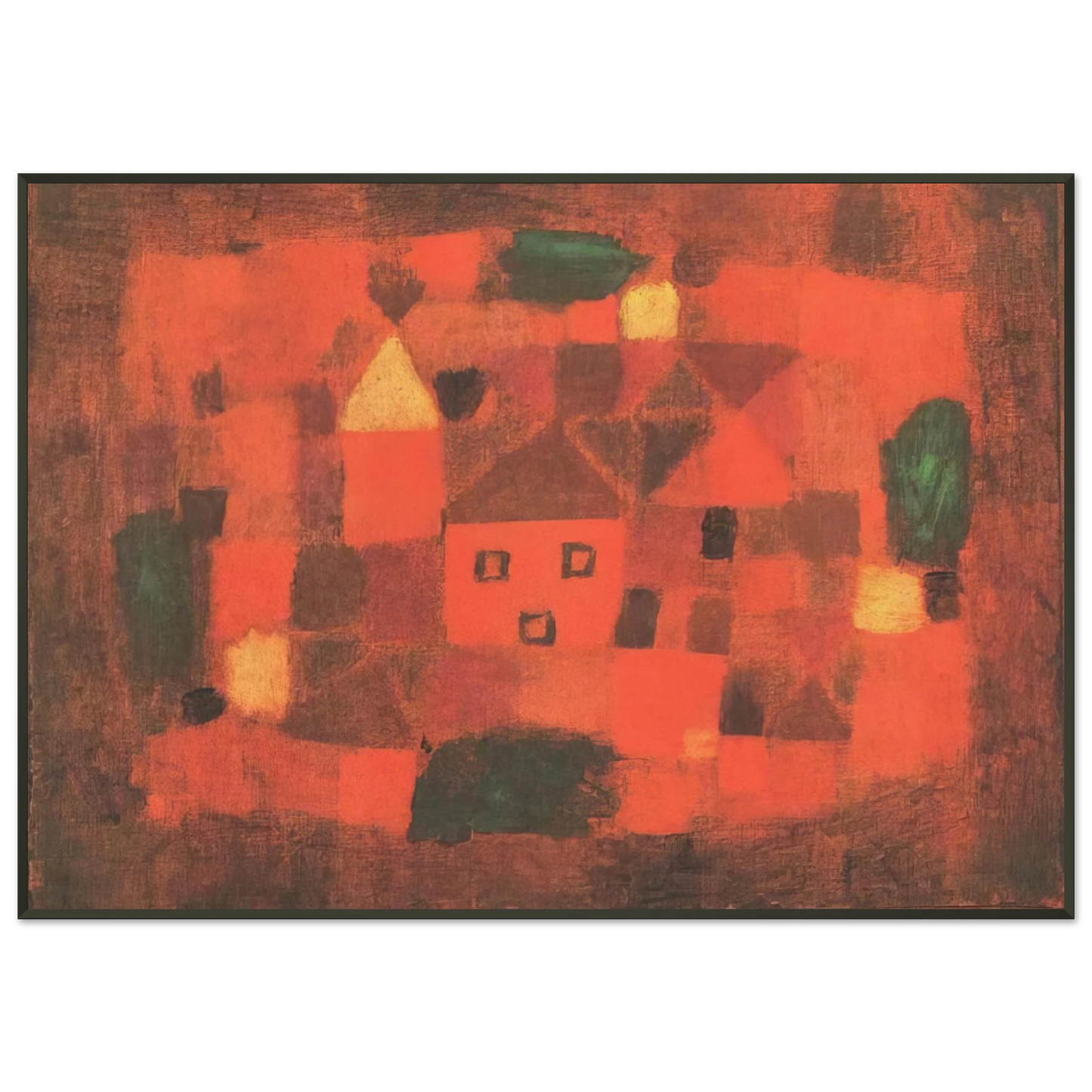 Paul Klee LANDSCAPE WITH SUNSET 1923 Framed Art Print - Aluminum Frame - 21x29.7 cm / 8x12"
