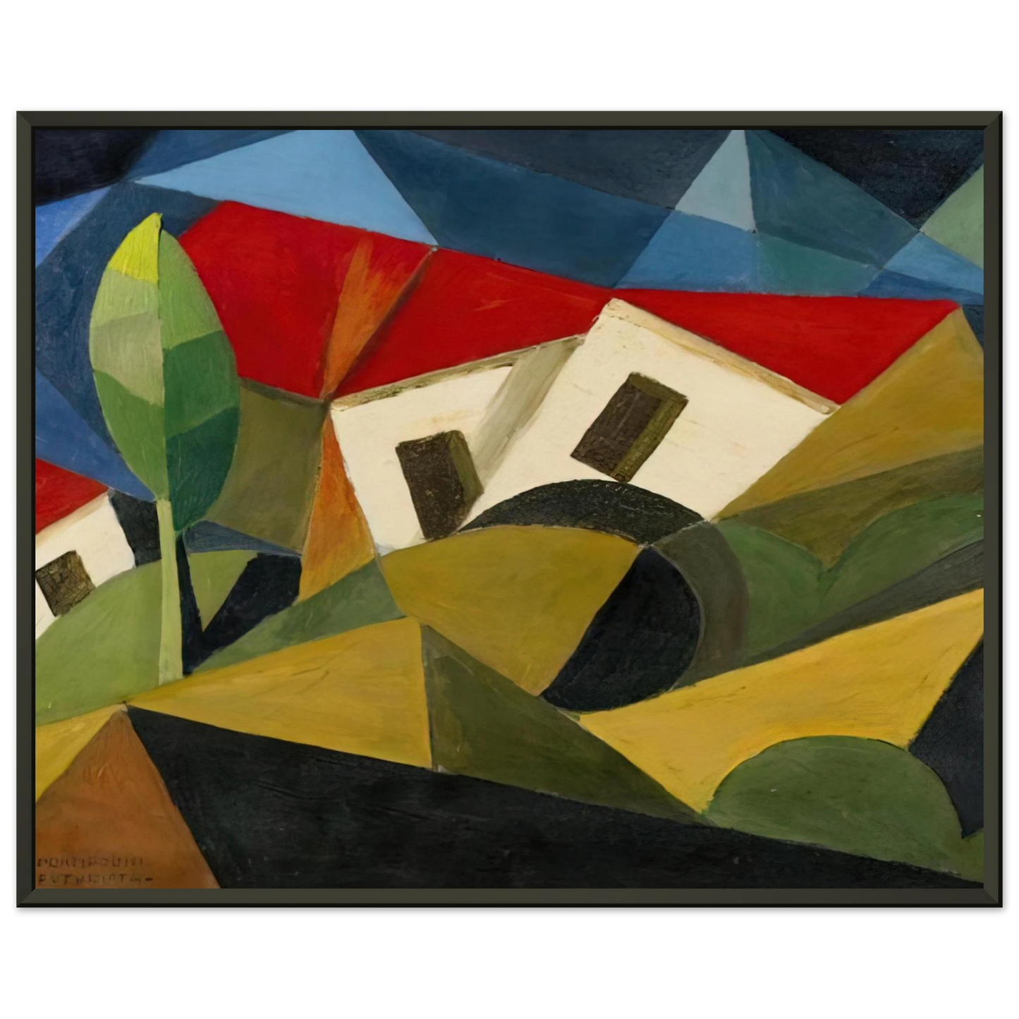 Enrico Prampolini LANDSCAPE 1918 Framed Art Print - Aluminum Frame - 60x80 cm / 24x32 inches