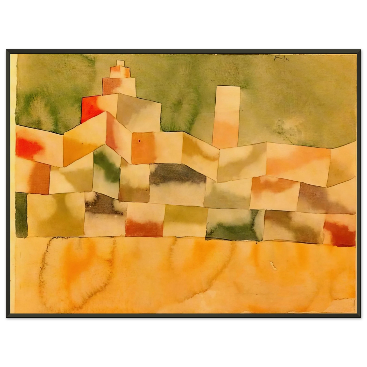 Paul Klee ORIENTAL ARCHITECTURE 1929 Framed Art Print - Aluminum Frame - 60x80 cm / 24x32 inches