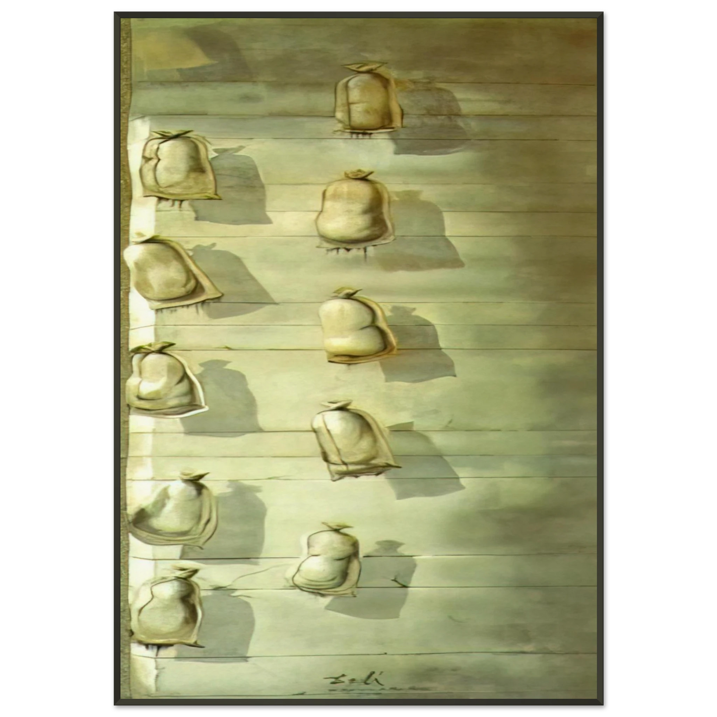 Salvador Dali SET DESIGN FOR THE BALLET LOS SACOS DEL MOLINERO Framed Art Print - Aluminum Frame - 21x29.7 cm / 8x12"