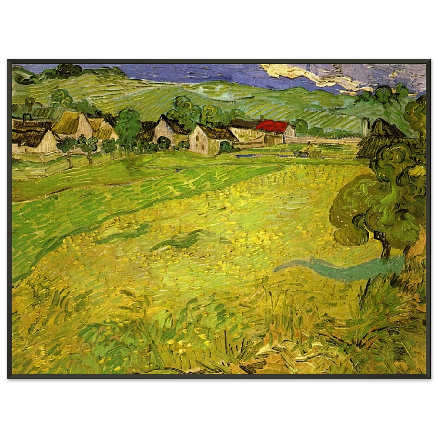 Vincent van Gogh View of Vessenots near Auvers Framed Art Print - Aluminum Frame - 60x80 cm / 24x32 inches