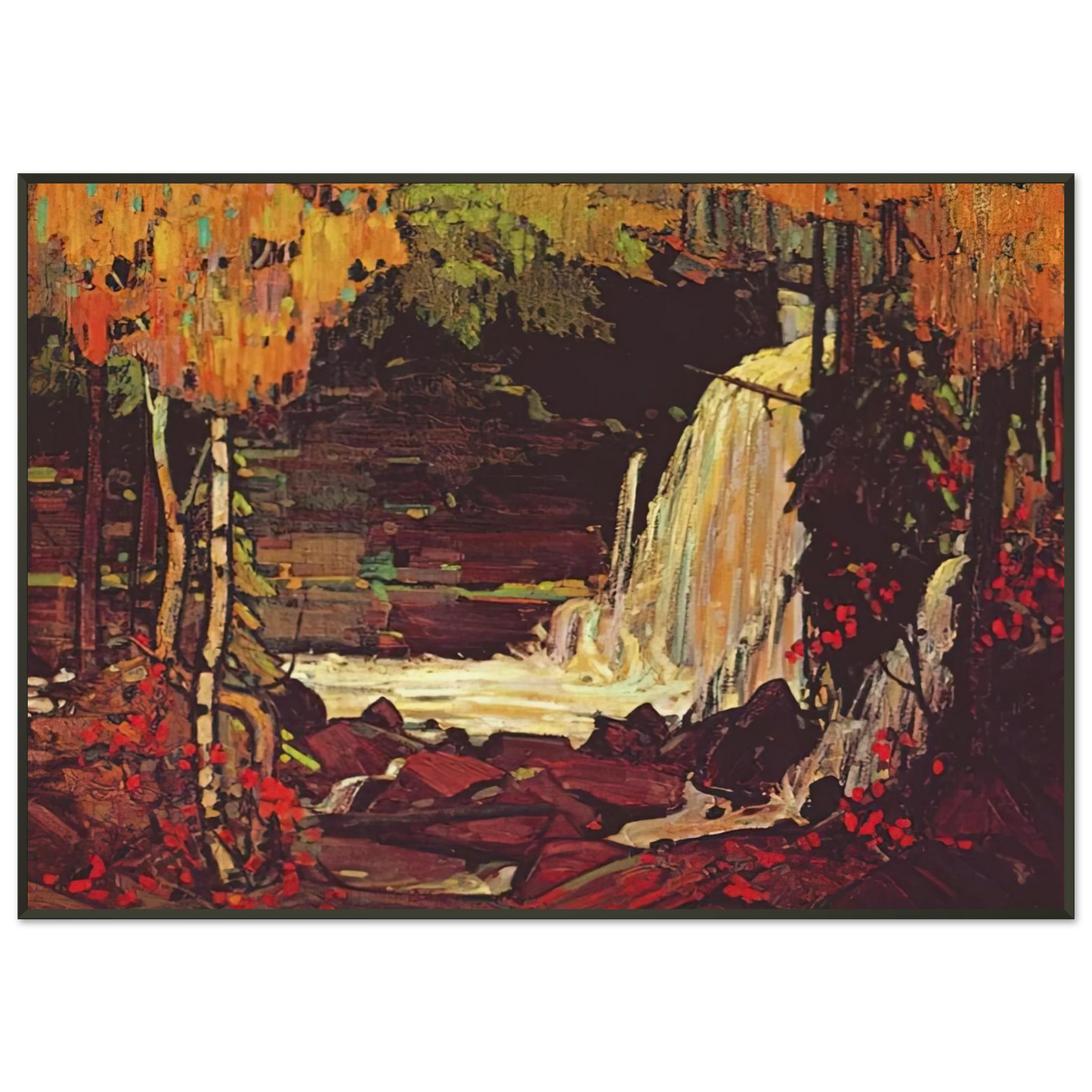Tom Thomson WOODLAND WATERFALL 1916 Framed Art Print - Aluminum Frame - 21x29.7 cm / 8x12"