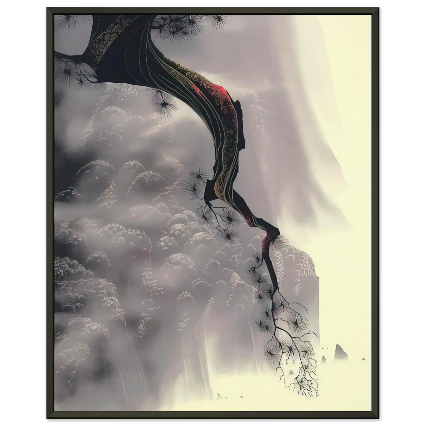 Eyvind Earle Through the Fog Framed Art Print - Aluminum Frame - 40x50 cm / 16x20 inches