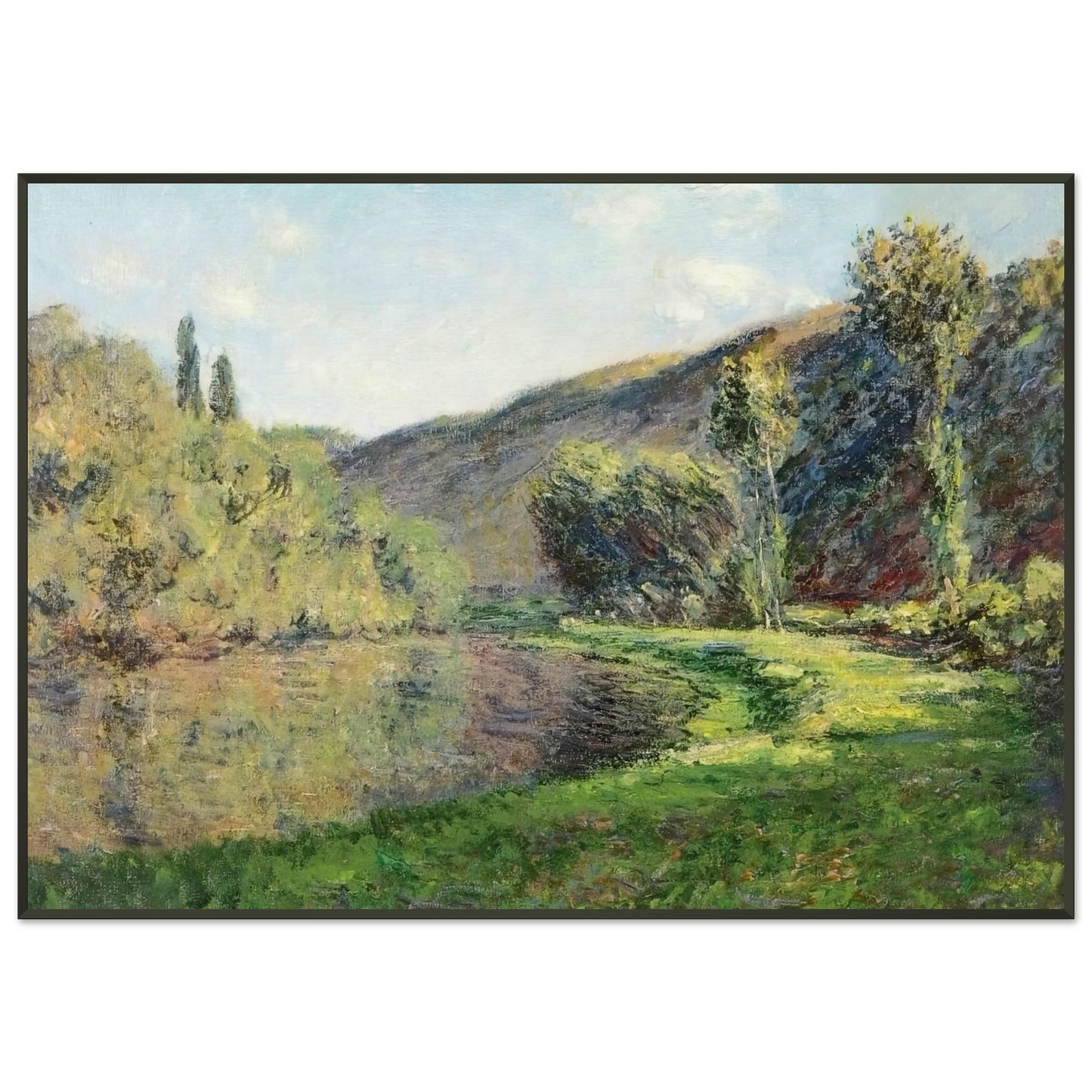 claude monet  The Arm of the Siene at Jeufosse Afternoon Framed Art Print  - Aluminum Frame - 21x29.7 cm / 8x12"