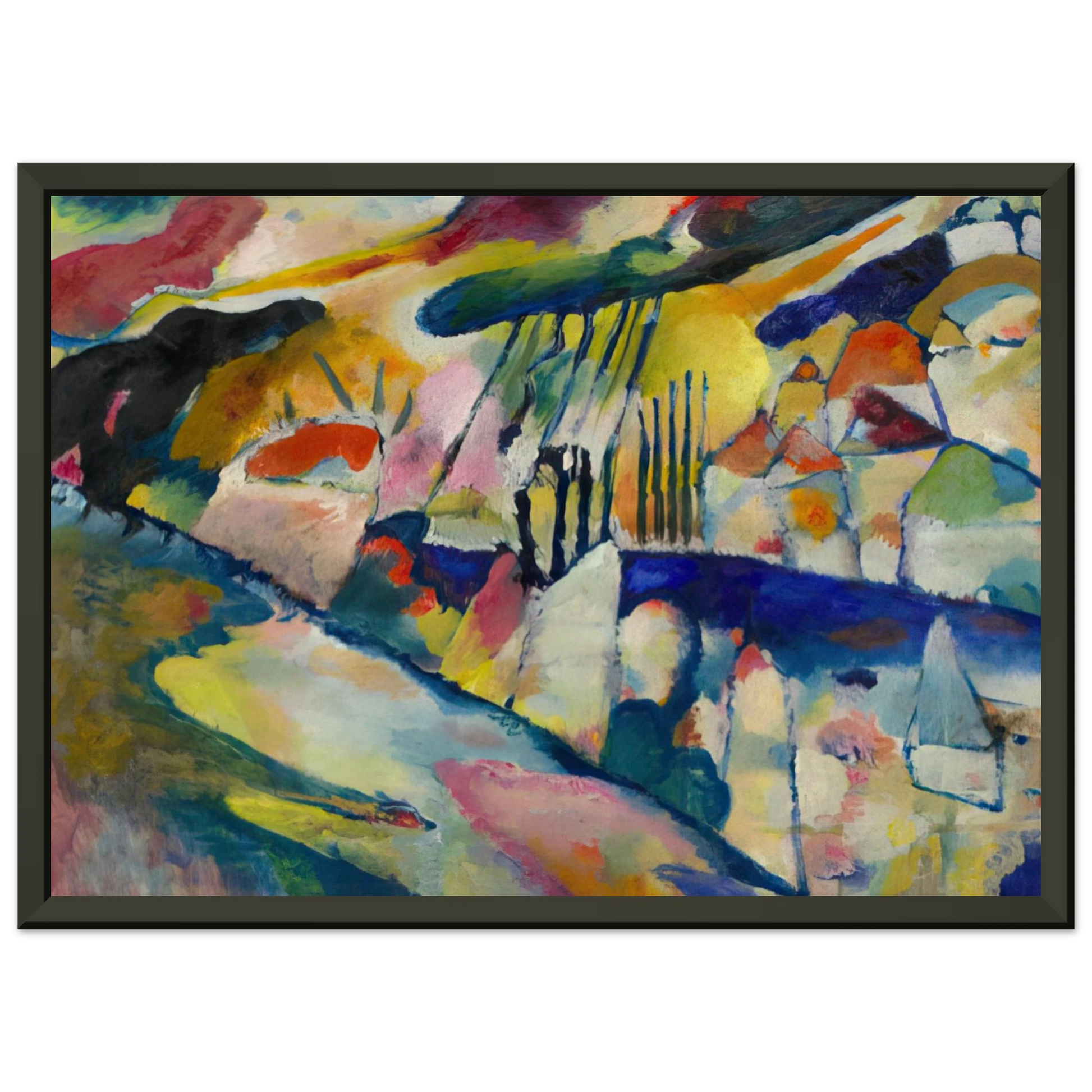 Wassily Kandinsky  LANDSCAPE WITH RAIN 1913 Framed Art Print  - Aluminum Frame - 60x80 cm / 24x32 inches