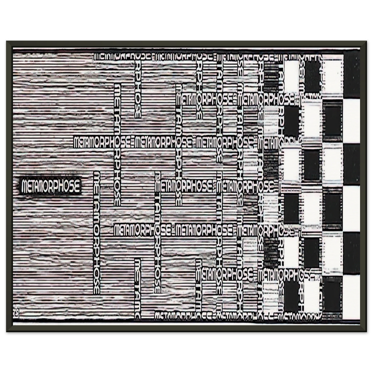 MC Escher  METAMORPHOSIS II EXCERPT 1 Framed Art Print  - Aluminum Frame - 70x100 cm / 28x40 inches