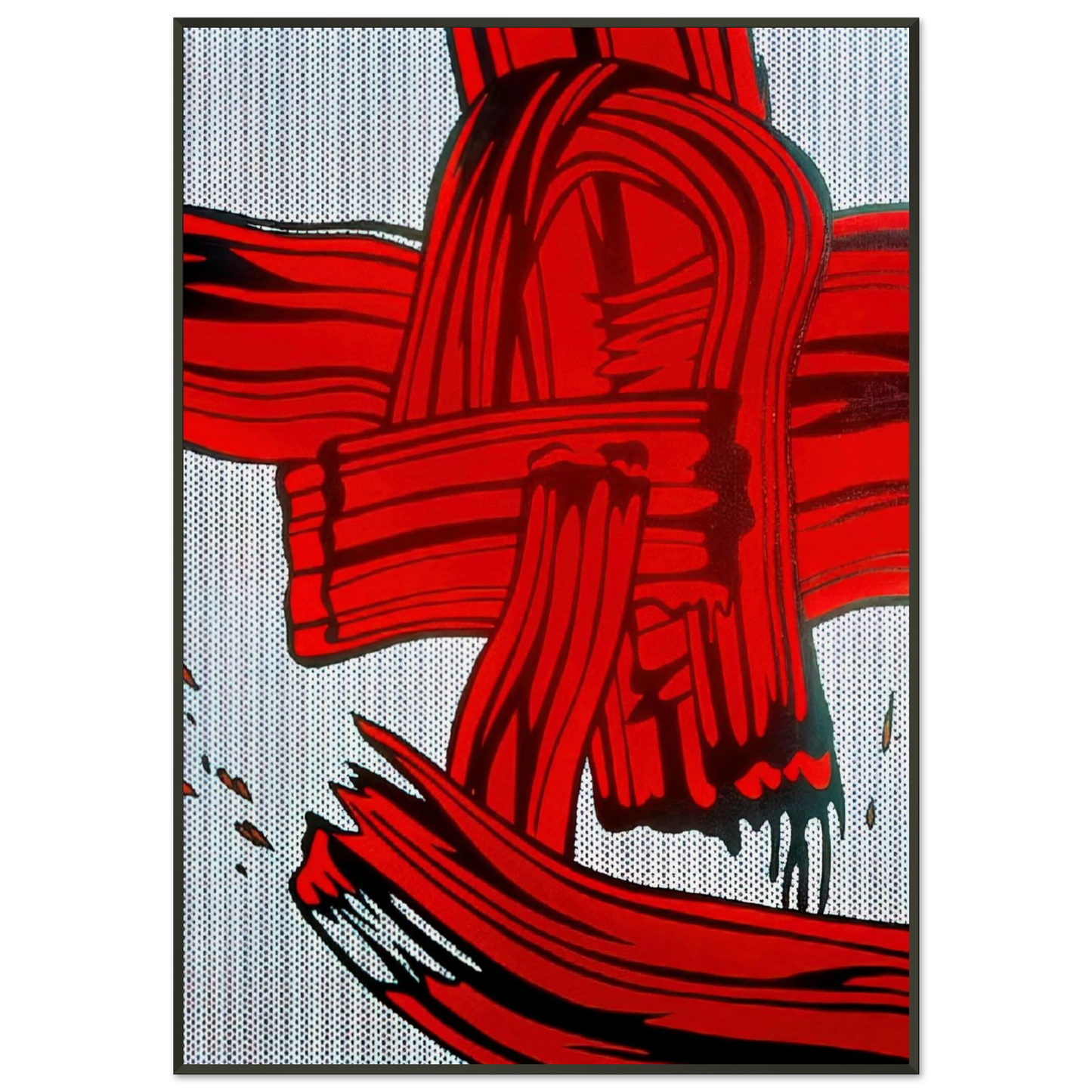 Roy Lichtenstein RED PAINTING BRUSHSTROKE 1965 Framed Art Print - Aluminum Frame - 21x29.7 cm / 8x12"