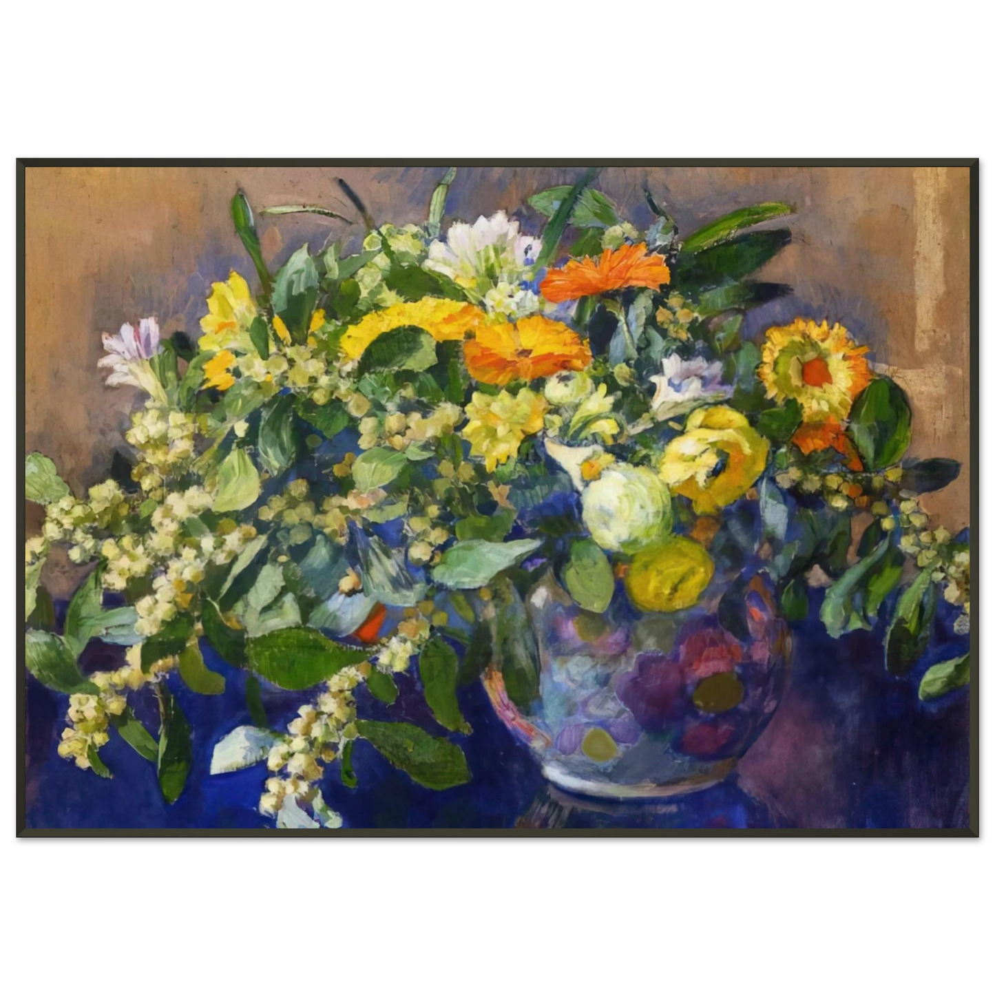 Theo van Rysselberghe VASE OF FLOWERS 1923 Framed Art Print - Aluminum Frame - 21x29.7 cm / 8x12"