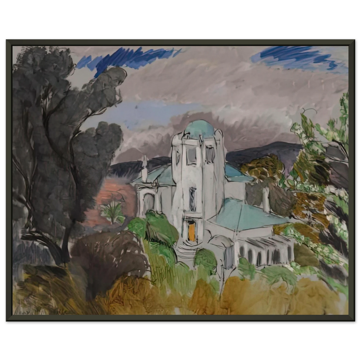 Henri Matisse BLUE VILLA 1918 Framed Art Print - Aluminum Frame - 60x80 cm / 24x32 inches