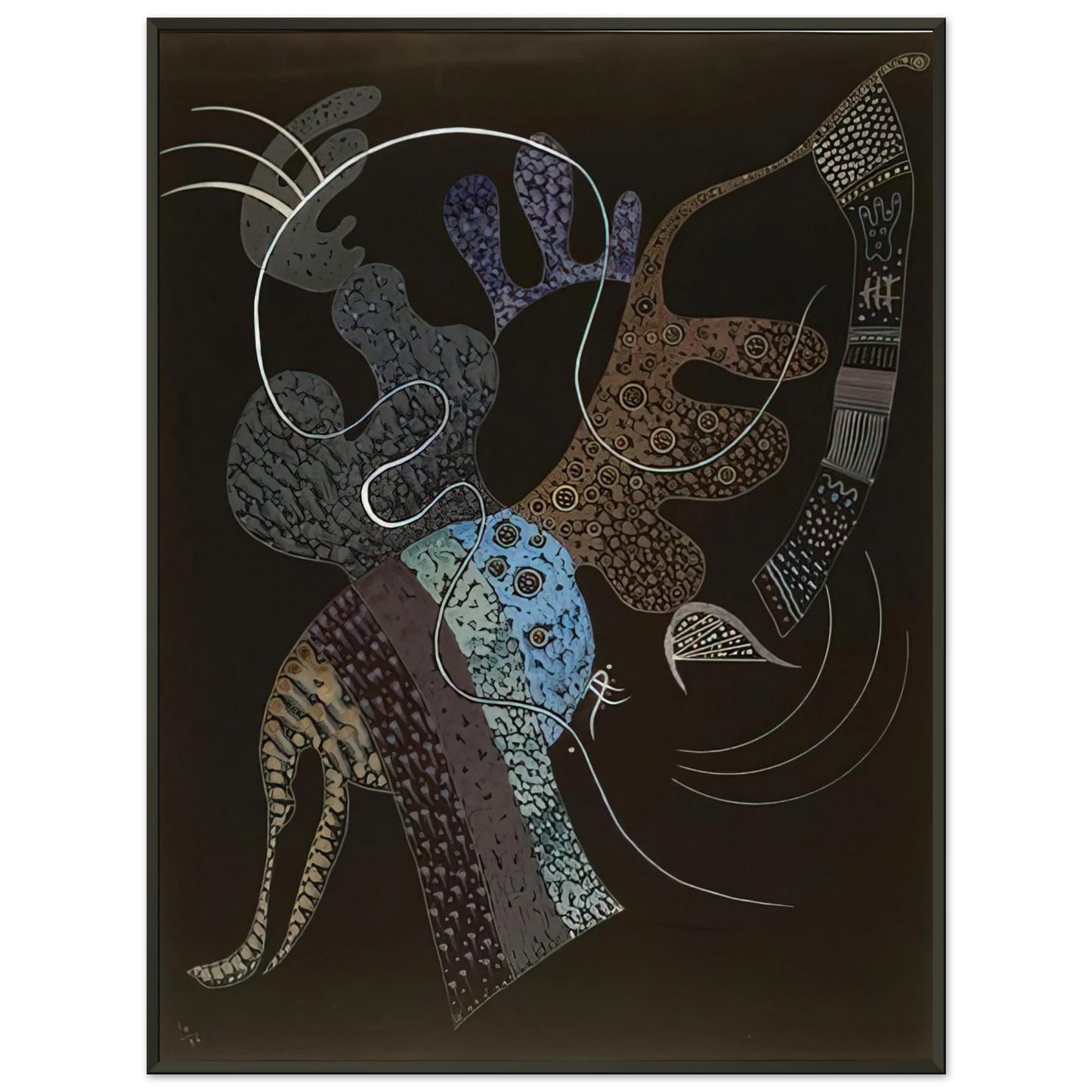 Wassily Kandinsky WHITE LINE 1936 Framed Art Print - Aluminum Frame - 70x100 cm / 28x40 inches