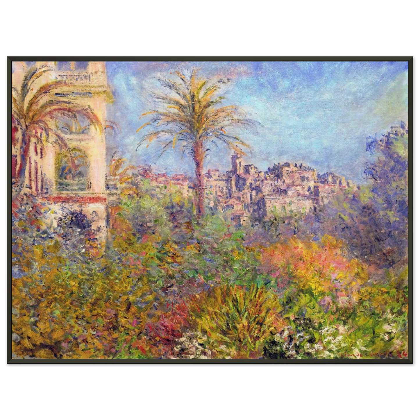 claude monet Villas at Bordighera 03 Framed Art Print - Aluminum Frame - 40x50 cm / 16x20 inches