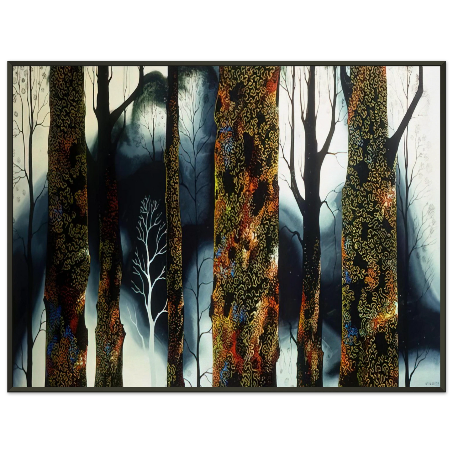 Eyvind Earle  Jewel Trees Framed Art Print  - Aluminum Frame - 70x100 cm / 28x40 inches