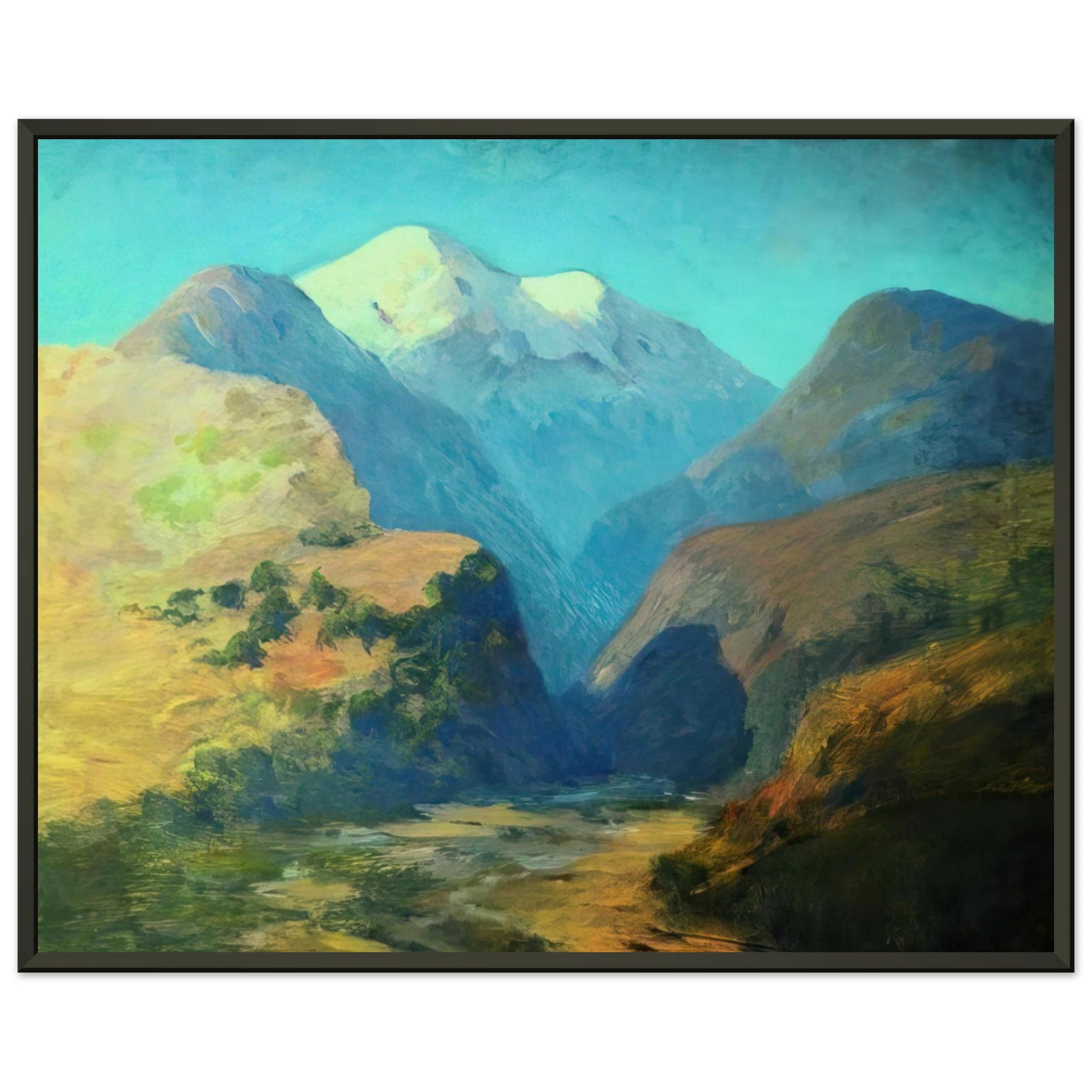 Arkhyp Kuindzhi Snowy mountain peaks Caucasus Framed Art Print - Aluminum Frame - 70x100 cm / 28x40 inches