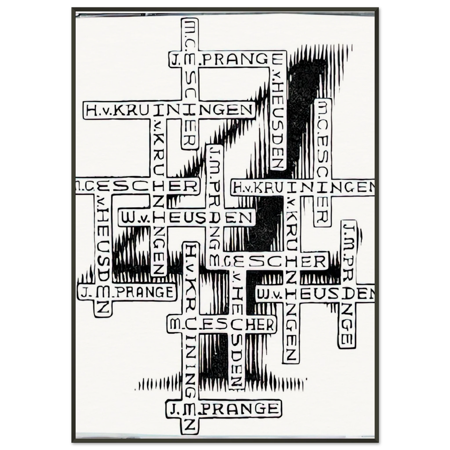 MC Escher  ESCHER 29 Framed Art Print  - Aluminum Frame - 21x29.7 cm / 8x12"