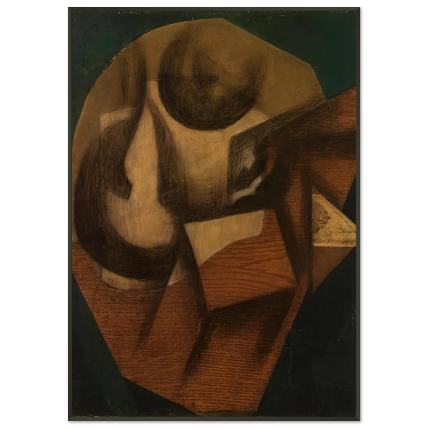 Juan Gris THE GLASS 1914 Framed Art Print - Aluminum Frame - 21x29.7 cm / 8x12"