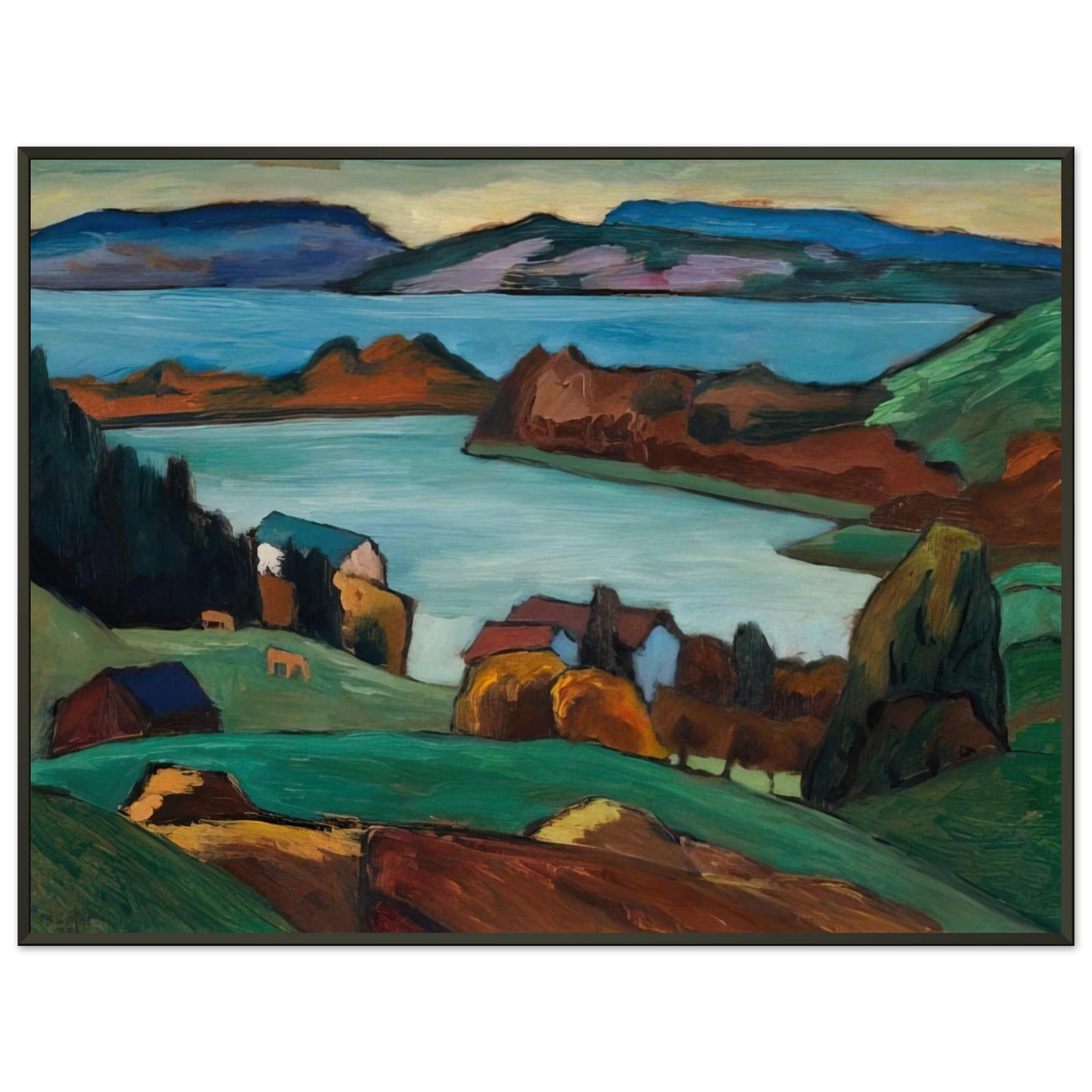 Gabriele Munter STAFFELSEE 1934 Framed Art Print - Aluminum Frame - 40x50 cm / 16x20 inches