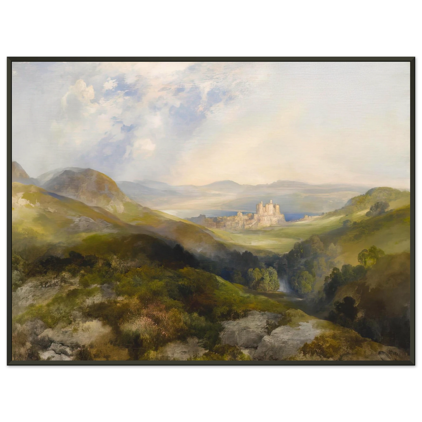 Thomas Moran Conway Castle Framed Art Print - Aluminum Frame - 70x100 cm / 28x40 inches