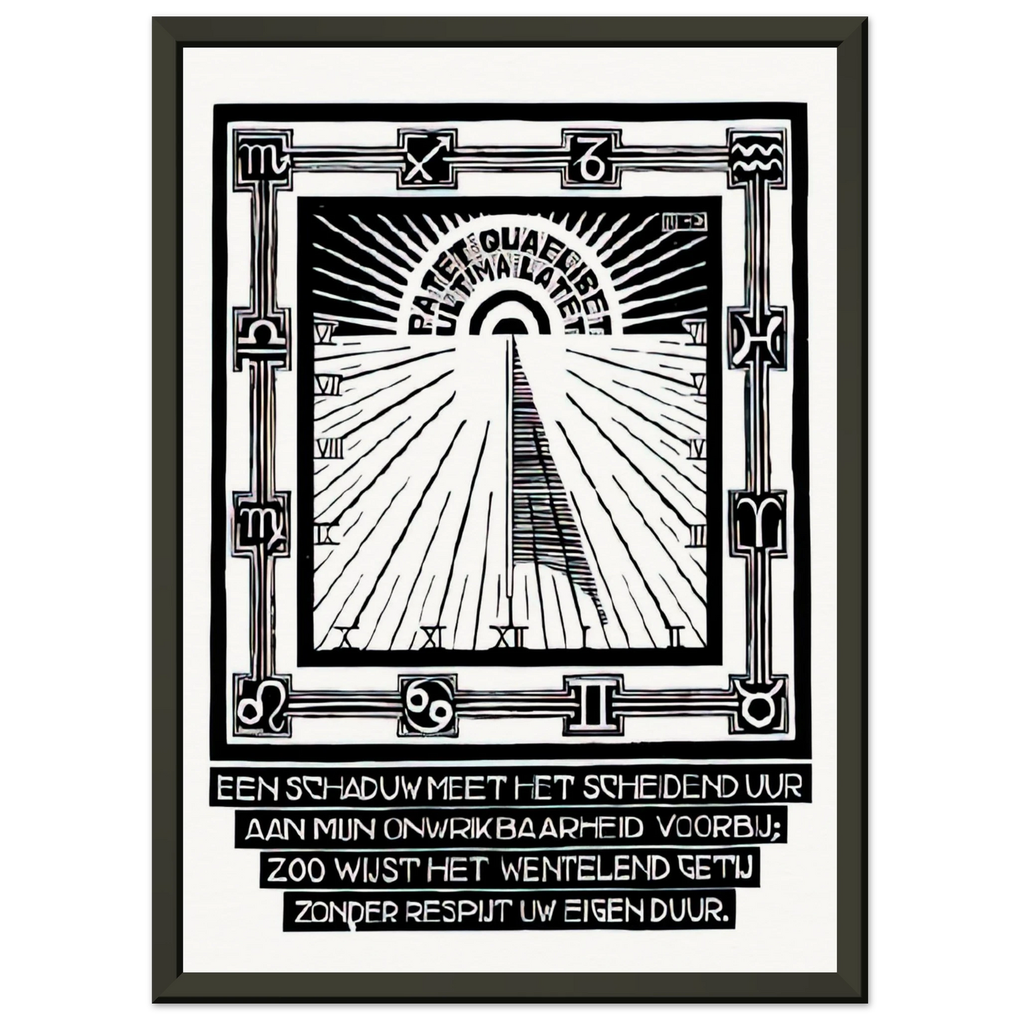 MC Escher  SUNDIAL XXIV EMBLEMATA REJECTED PLATE 1931 Framed Art Print  - Aluminum Frame - 70x100 cm / 28x40 inches