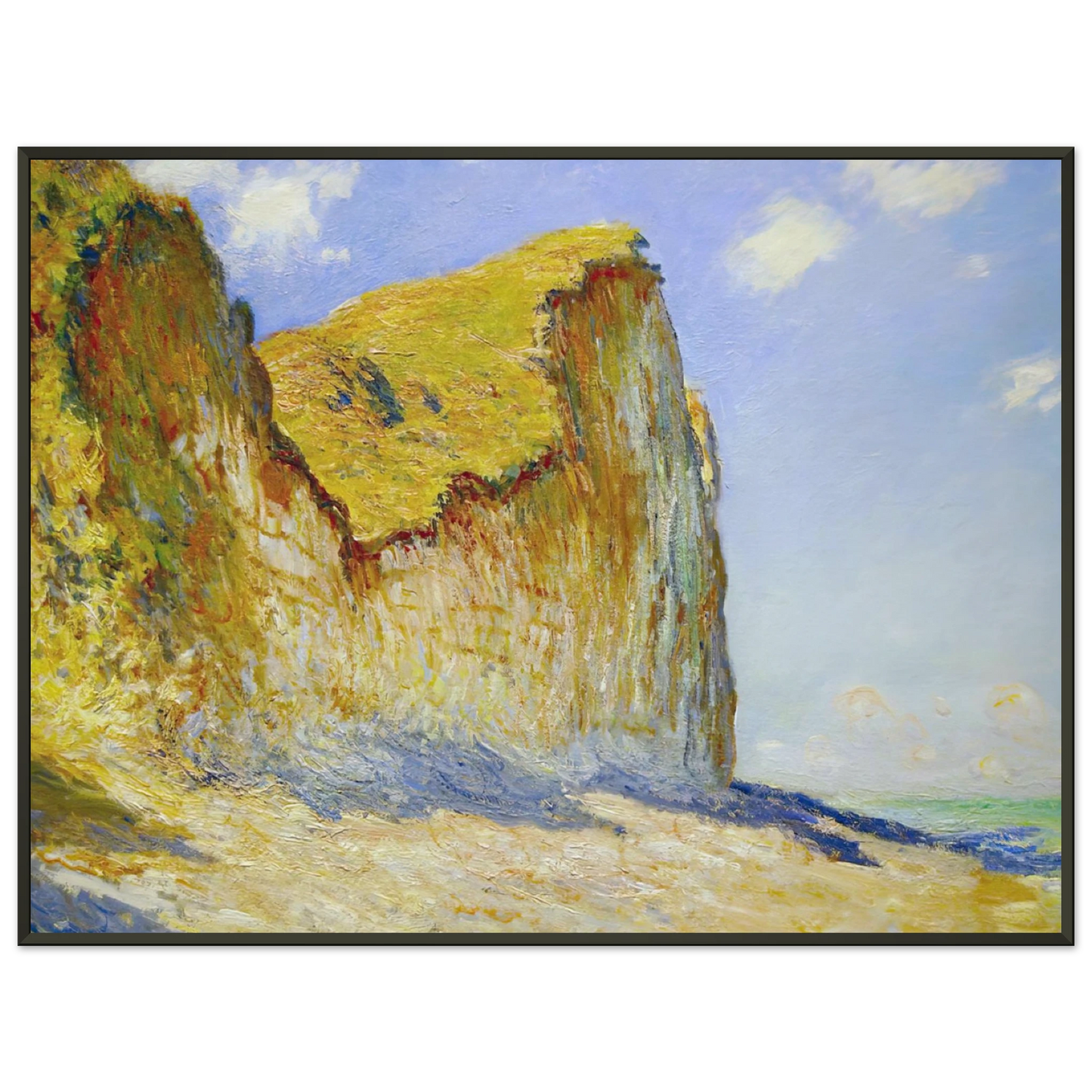 claude monet Cliffs near Pourville Framed Art Print - Aluminum Frame - 60x80 cm / 24x32 inches