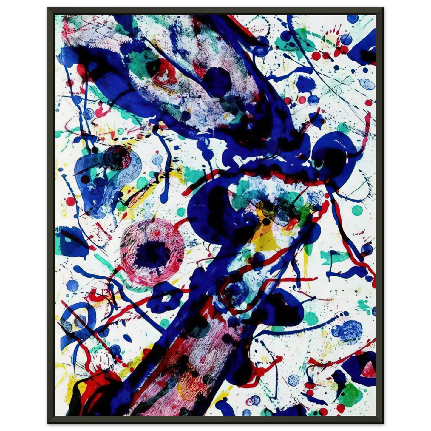 Sam Francis Untitled from Michel Waldberg s Posmes dans le ciel Framed Art Print - Aluminum Frame - 60x80 cm / 24x32 inches