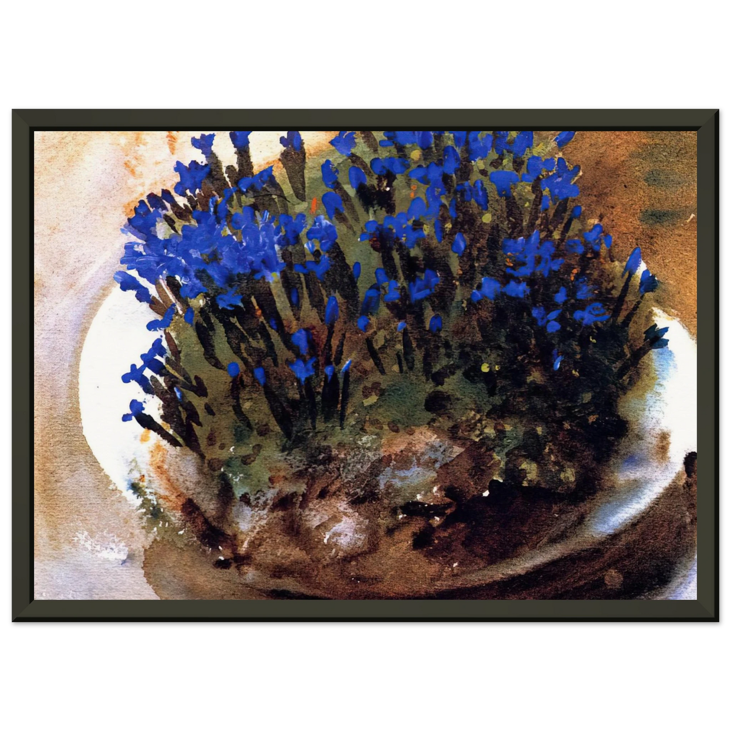 John Singer Sargent Blue Gentians Framed Art Print - Aluminum Frame - 60x80 cm / 24x32 inches